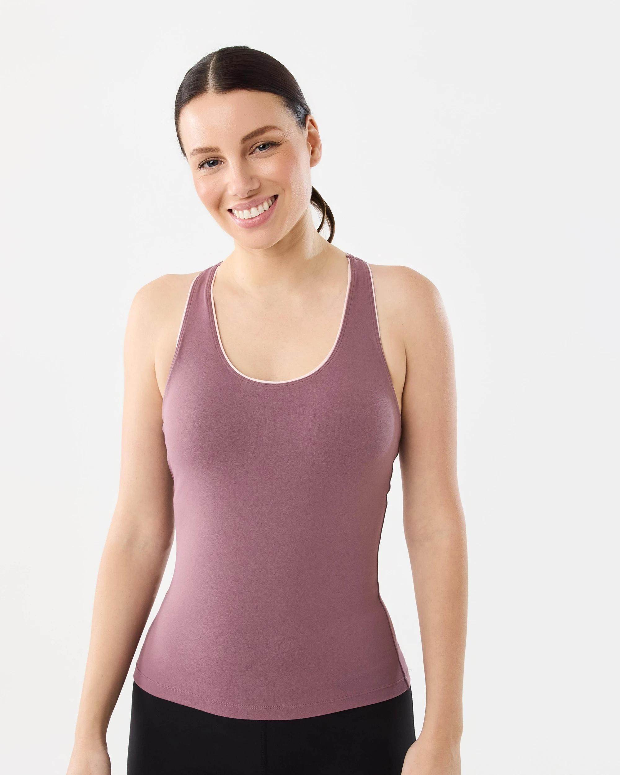 1 Active Womens Cloudform Piped Tank Rosey Muve, 1 of 6