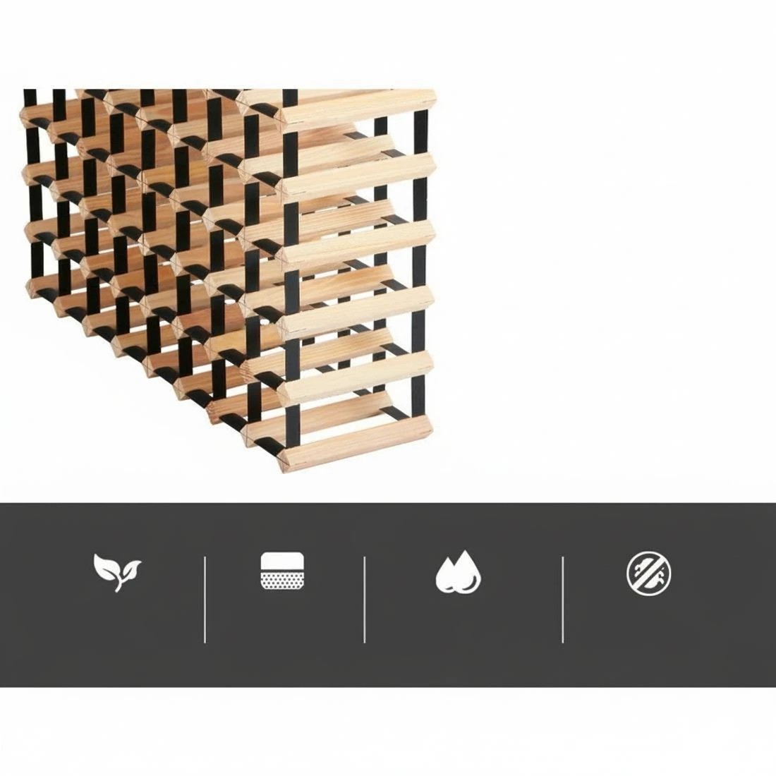 6 Artiss Wine Rack 72 Bottle - Natural, 6 of 10