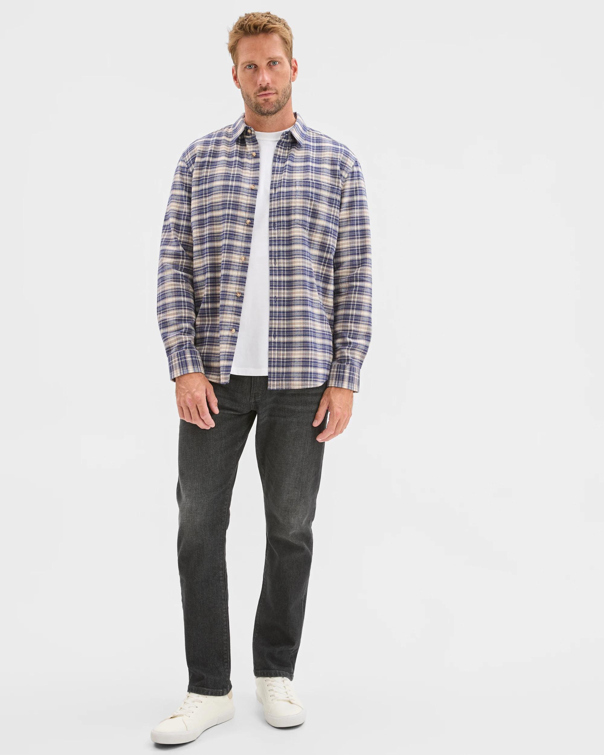 2 Target Australian Cotton Long Sleeve Flannelette Shirt ECRU, 2 of 6