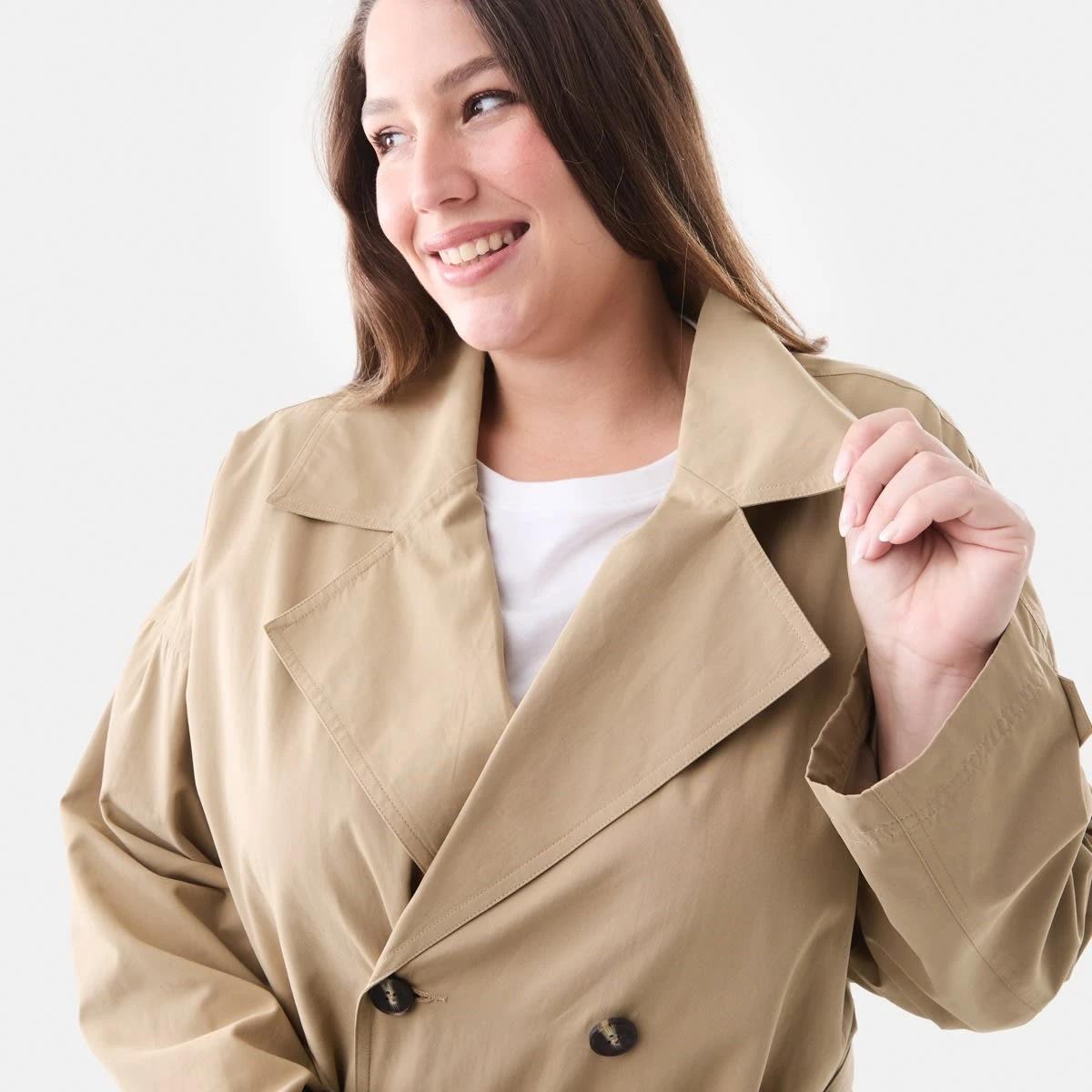 5 Curve Longline Trench Coat Sandstone, 5 of 6