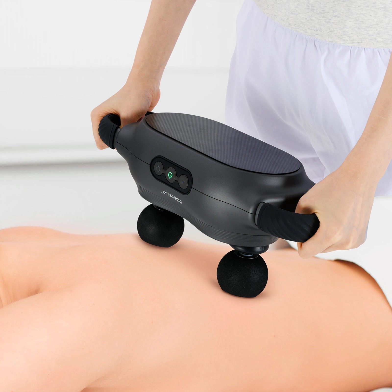 3 Costway Massage Gun Deep Tissue Massager w/Type-C Double-Ended Fascia Gun - Black, 3 of 3
