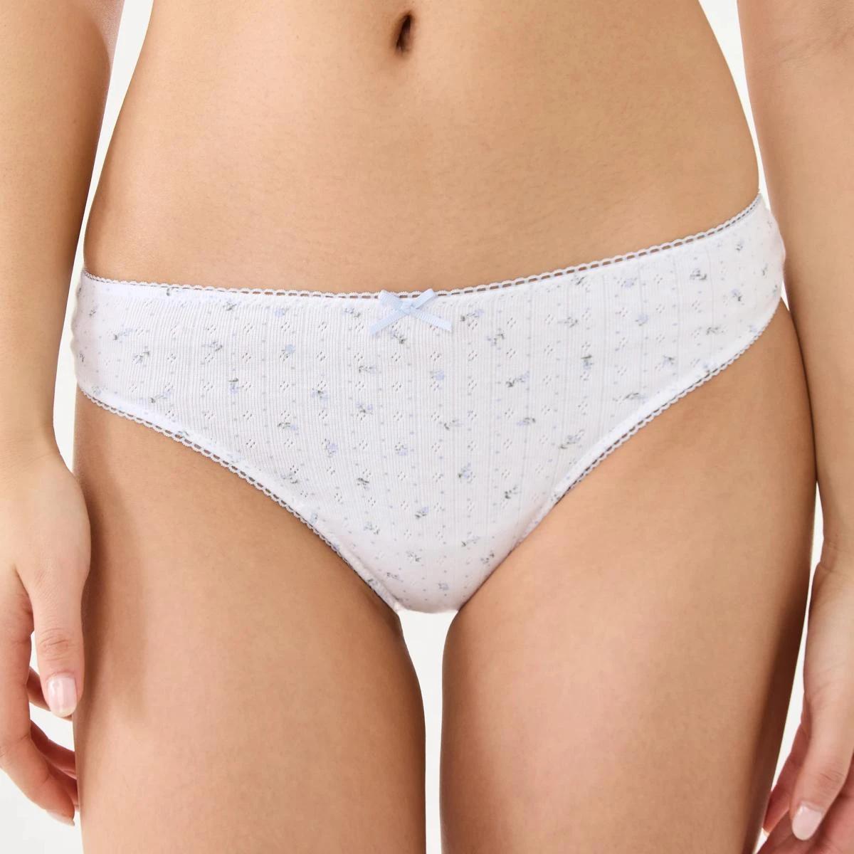 5 3 Pack Pointelle G-String Briefs FLORAL DOT, HALOGEN BLUE, BAY BREEZE, 5 of 9