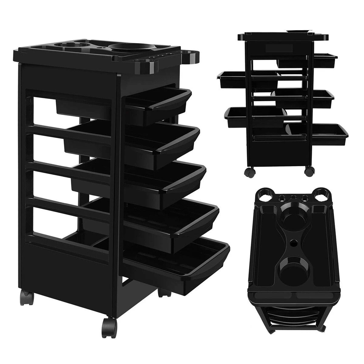 4 AUSWAY Hairdressing Trolley Storage Rolling Tool Cart, 4 of 5