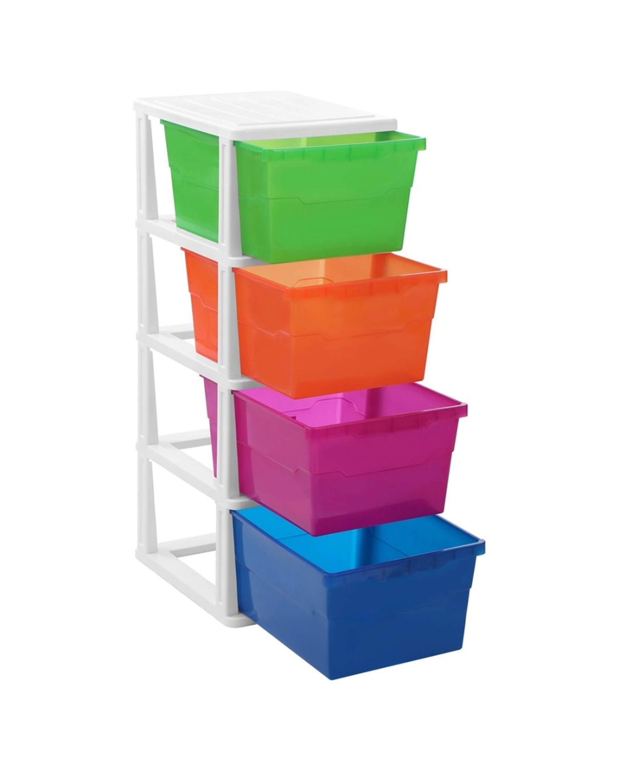 2 Boxsweden Stakit Mega 4 Drawer Organisation Storage Unit Durable - Multi, 2 of 4