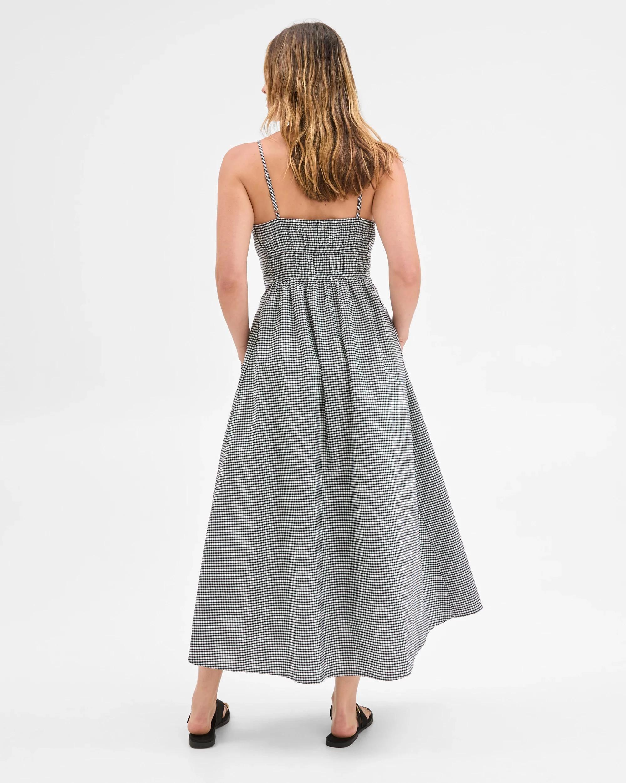 7 Target Woman Channel Tie Sleeveless Maxi Dress GINGHAM, 7 of 7