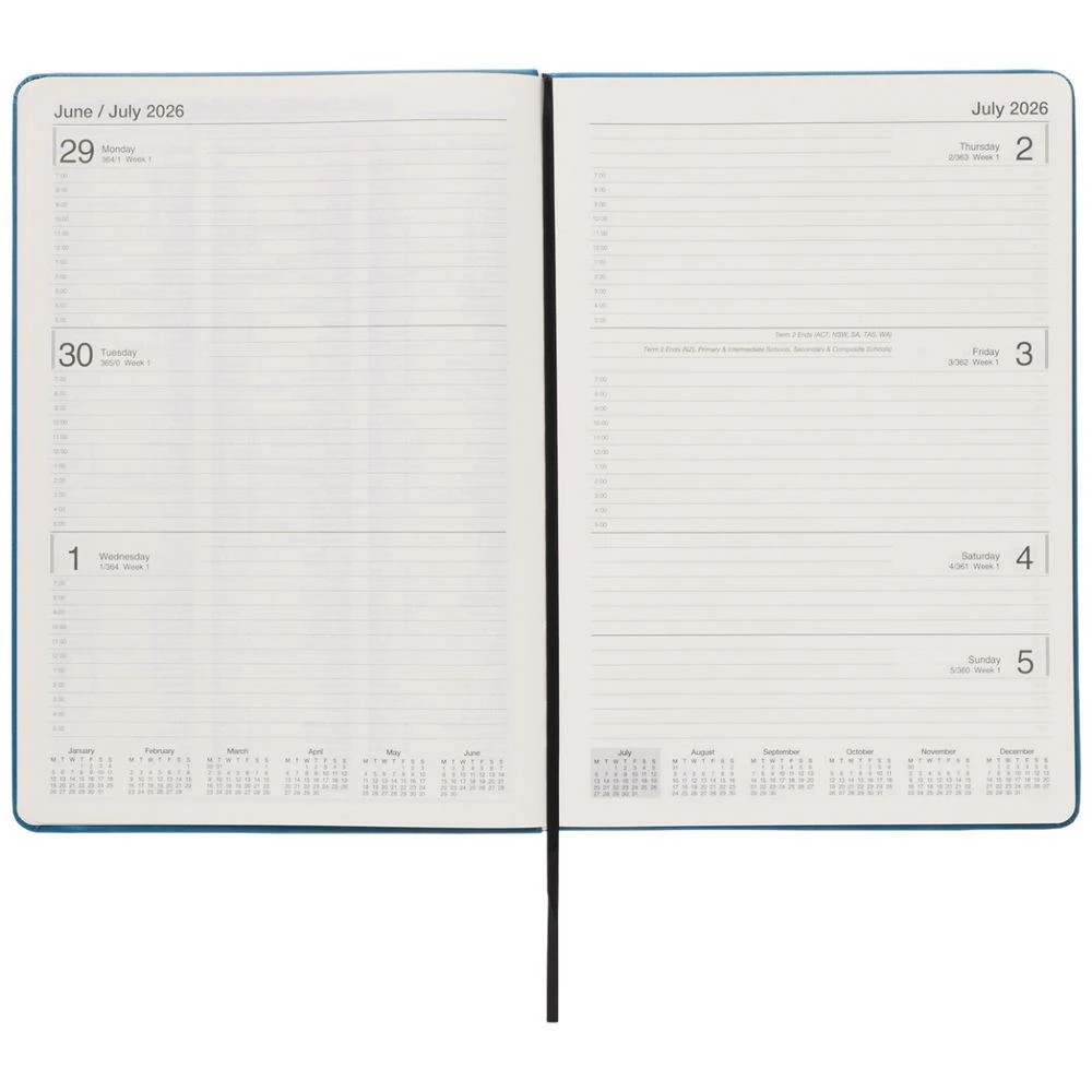6 J.Burrows A4 Week to View PU FY26/27 Diary Blue, 6 of 6