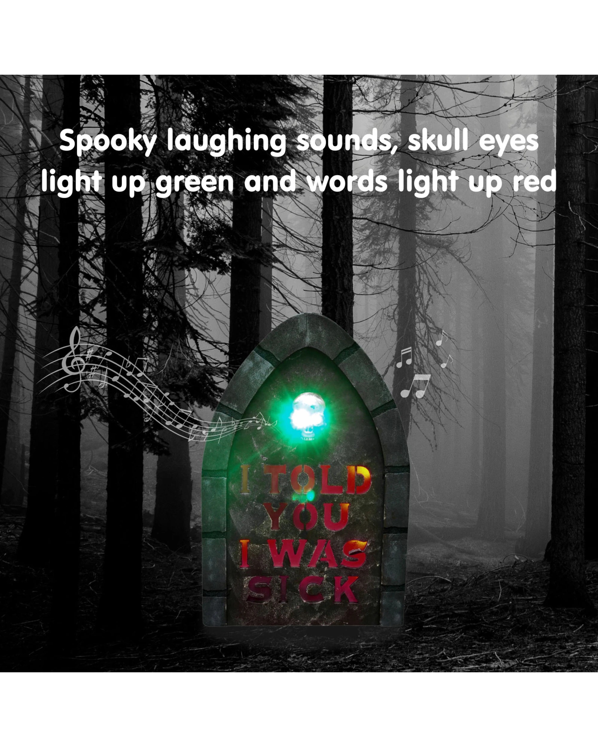 2 Uncle Bills LED Light Up Cemetery Tombstone With Sound - Multi, 2 of 4
