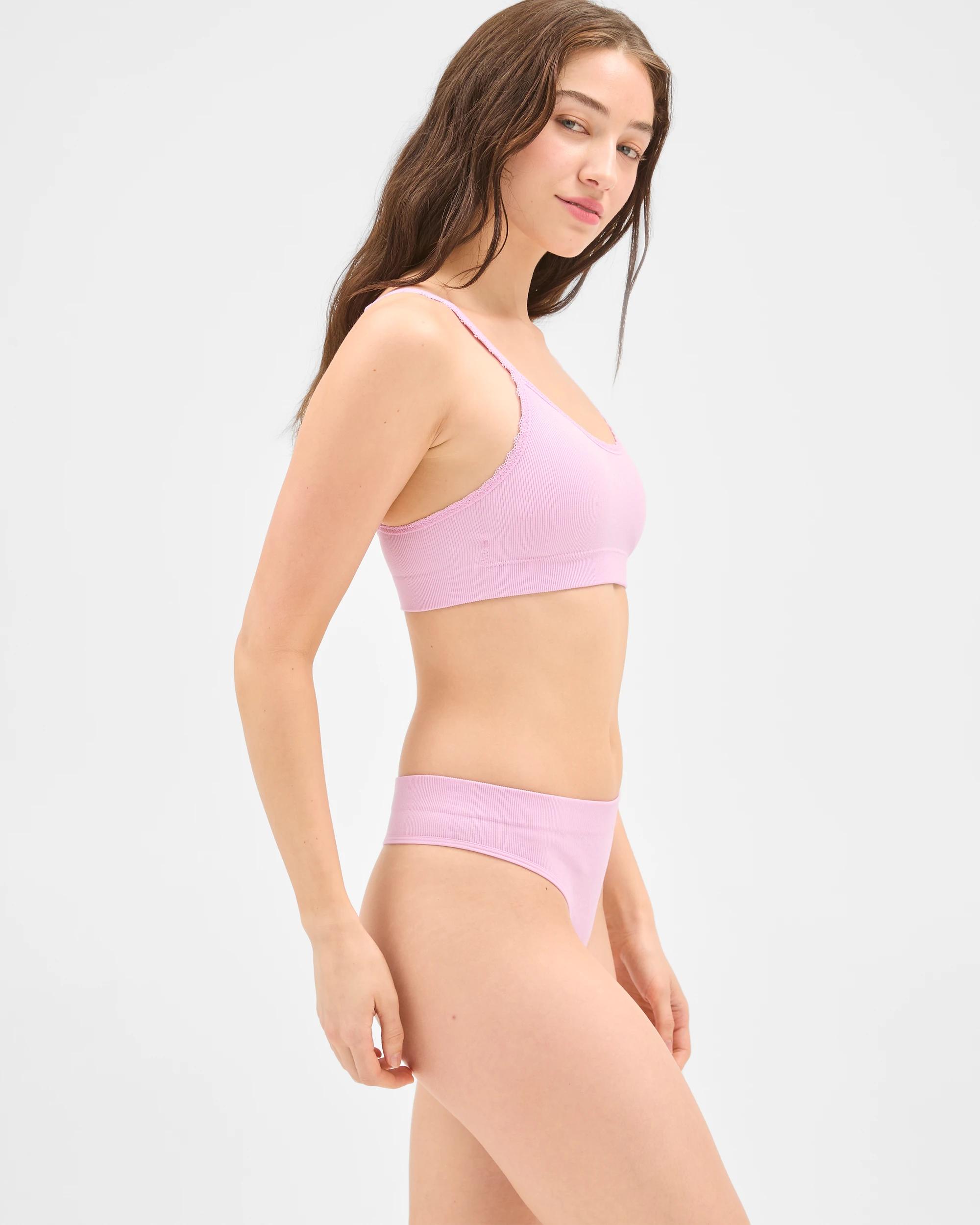 6 Lily Loves 2 Pack Rib Seamfree High Waist G-String Briefs ORC/PK, 6 of 6
