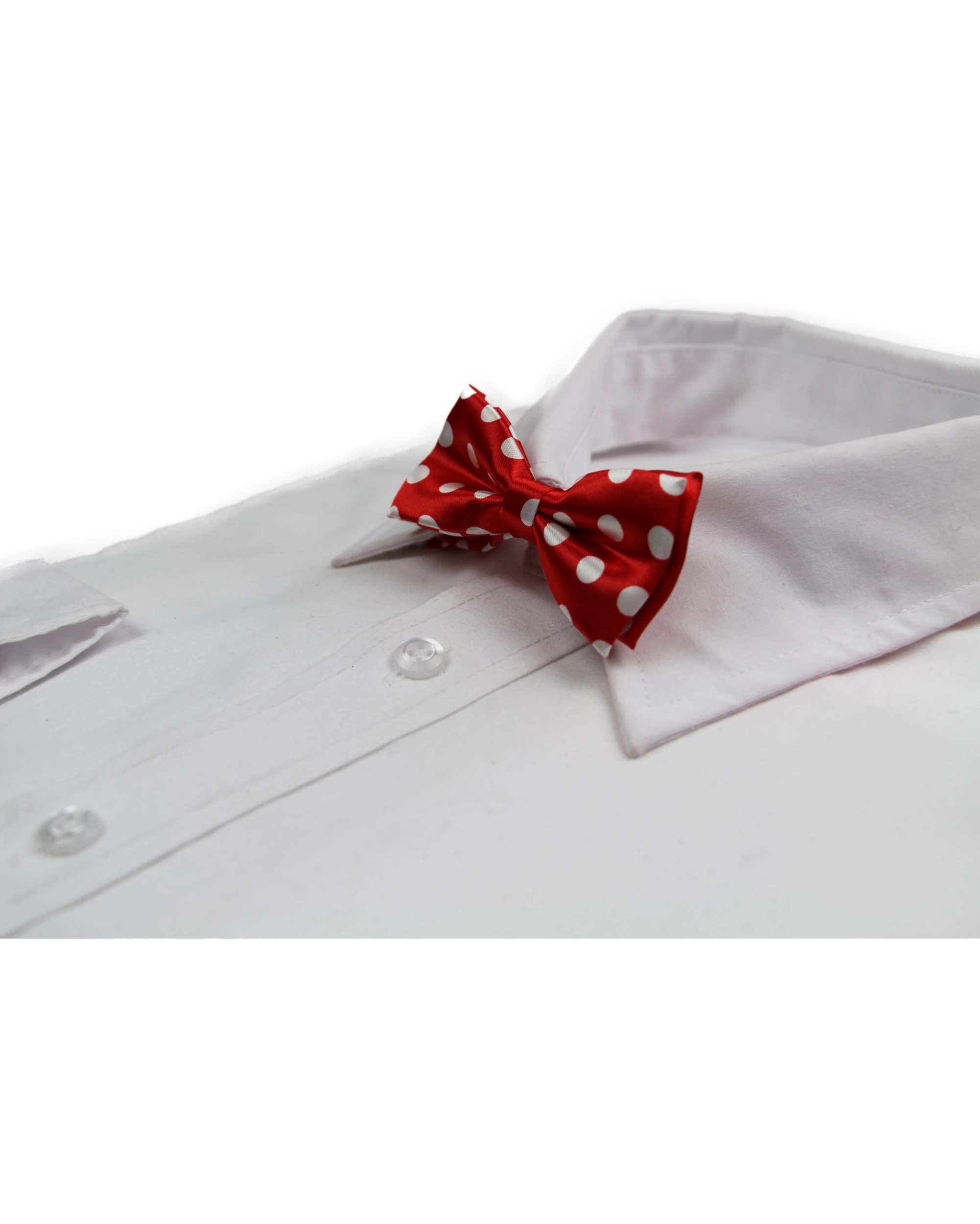 1 Zasel Boys Red With White Large Polka Dots Patterned Bow Tie - Multi, 1 of 6