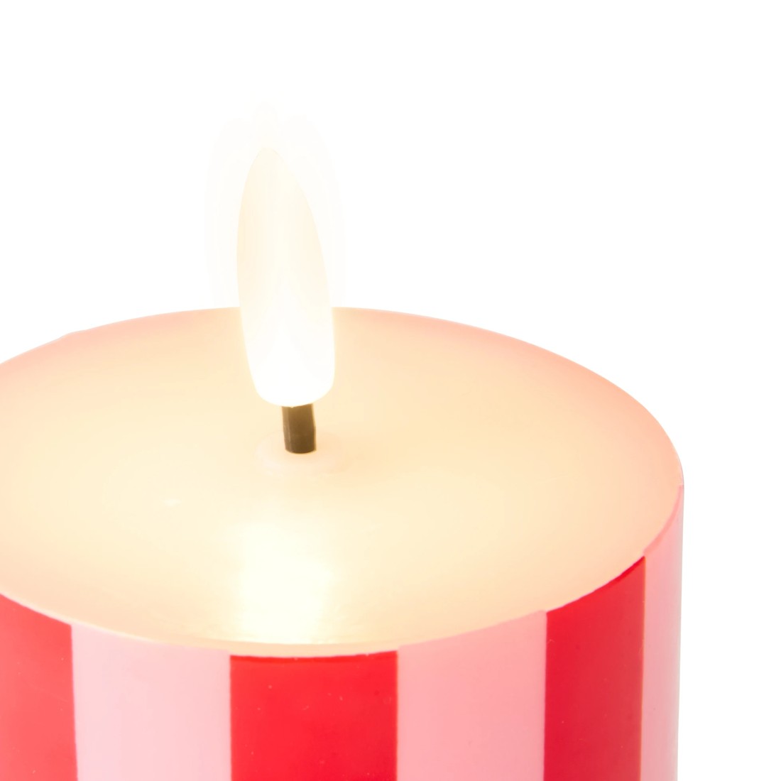 5 LED Pink and Red Stripe Candle Set, 5 of 9