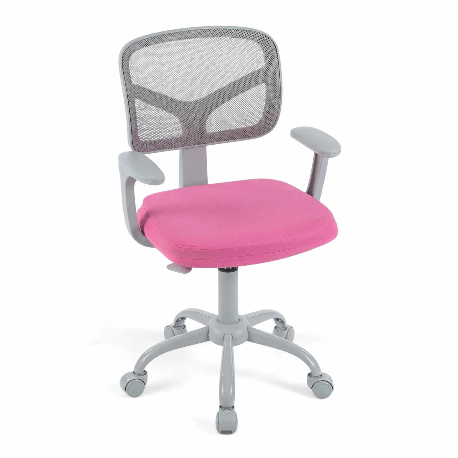 1 Costway Desk Chair Swivel Mesh Task Chair Study Armchair - Pink, 1 of 1