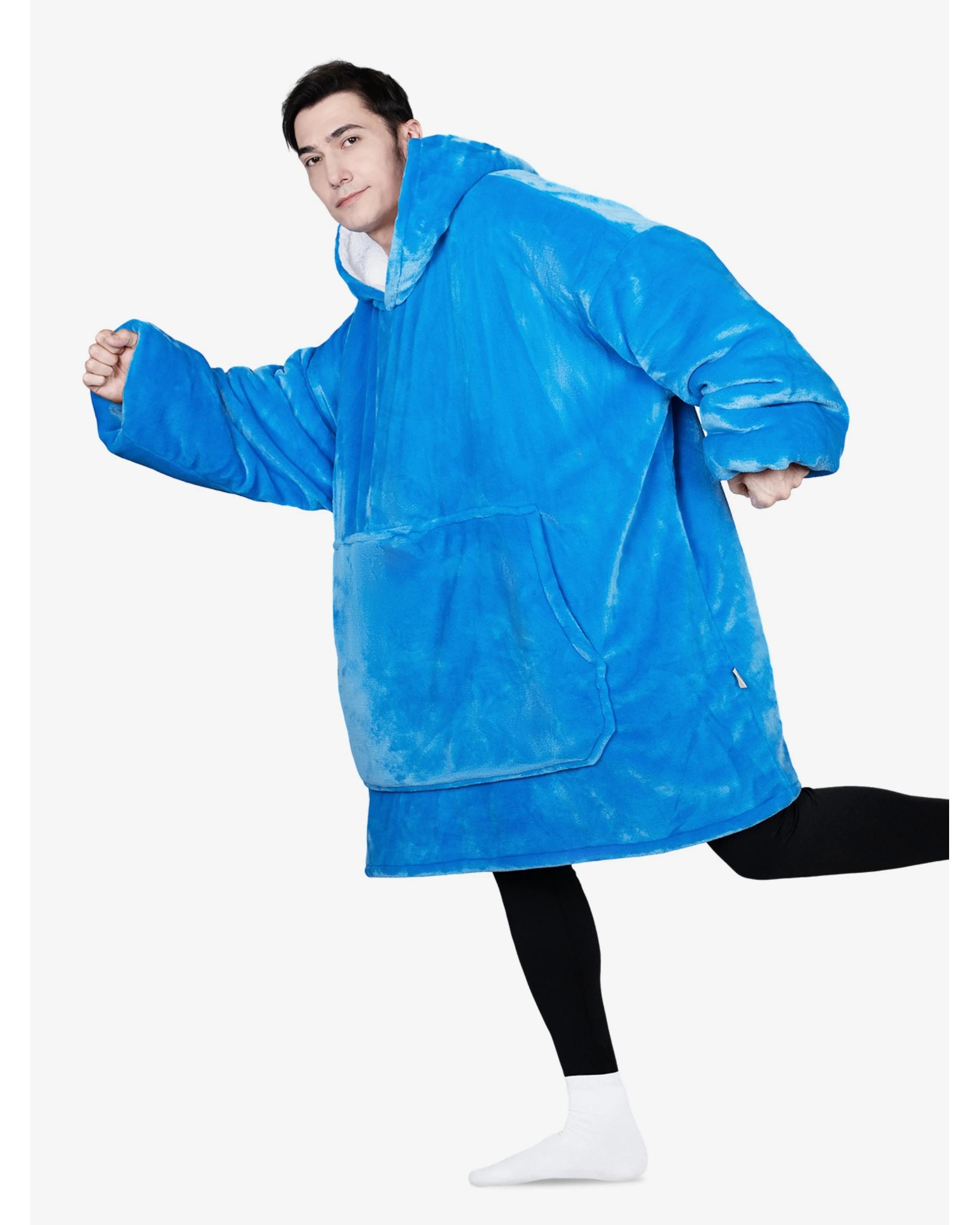 5 Advwin Wearable Blanket Oversized Comfort Hoodie Adult Lake Blue LAKE BLUE, 5 of 5