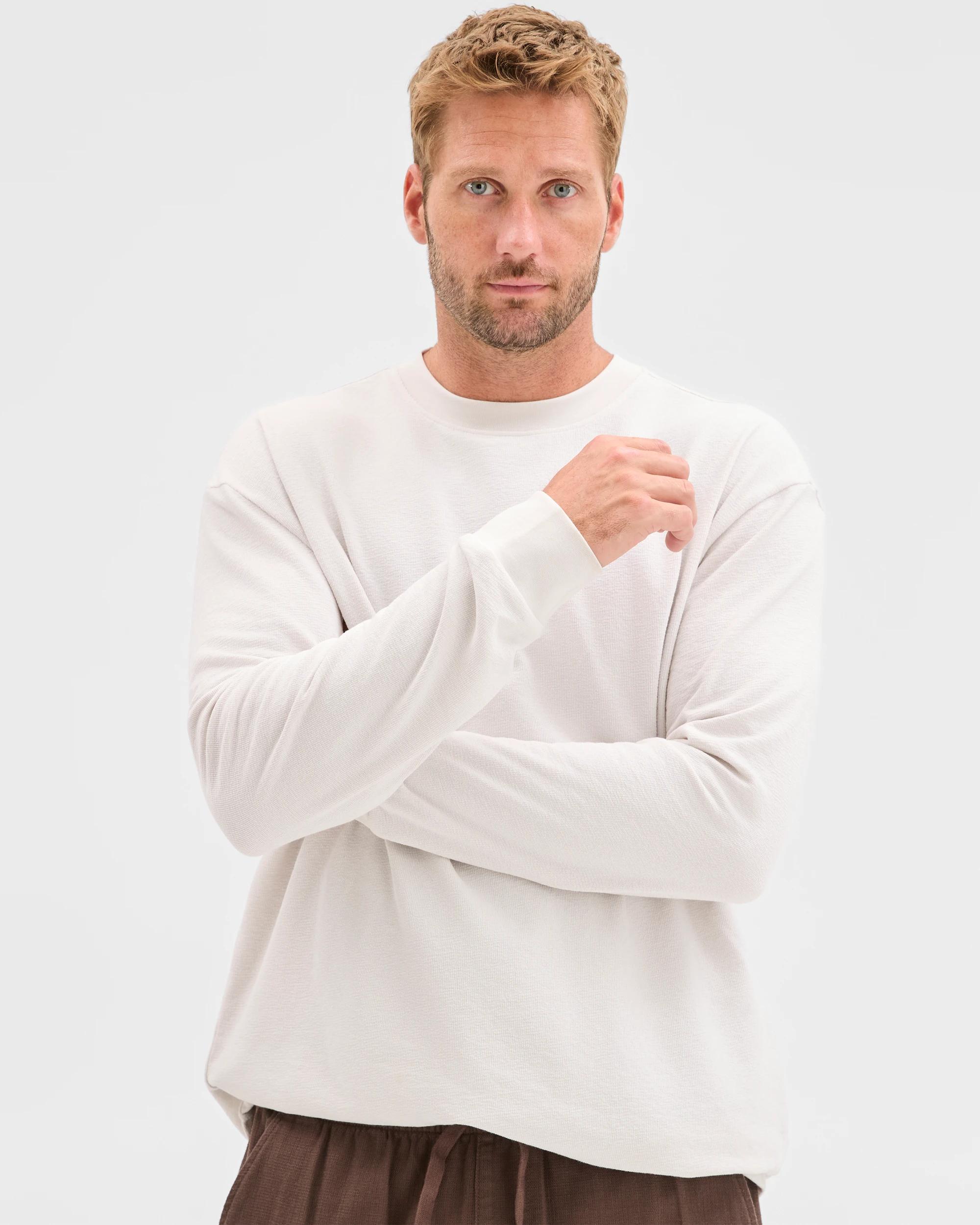 1 Target Australian Cotton Blend Long Sleeve Textured T-Shirt LIGHT GREY, 1 of 5
