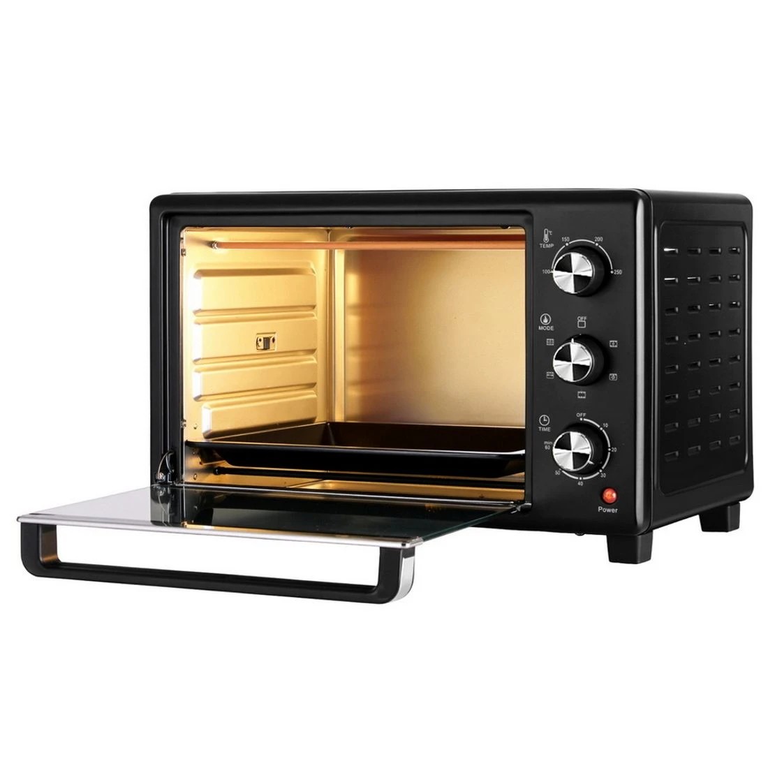 3 Devanti 30L Convection Oven Electric Fryer Ovens 1600W - Black, 3 of 8
