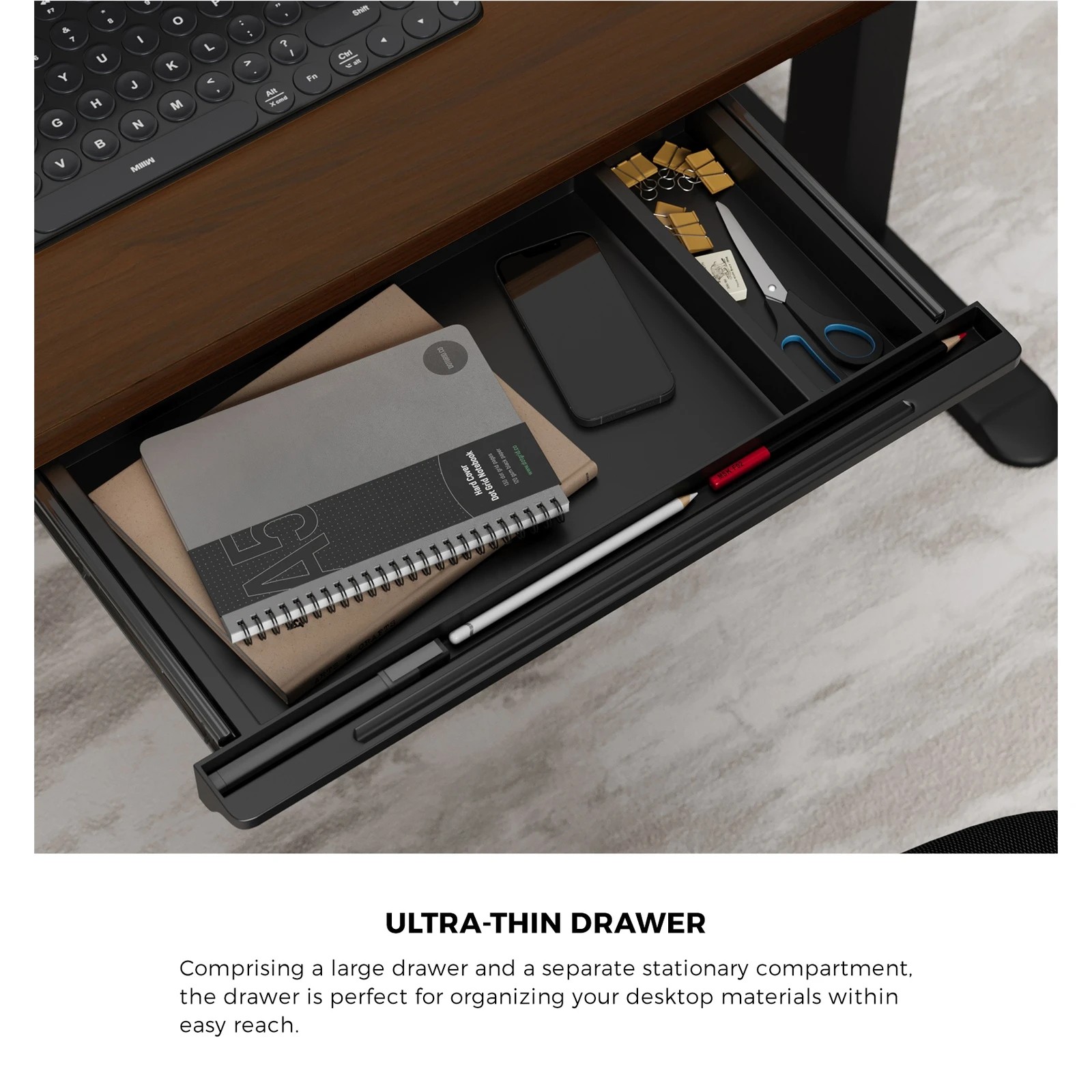 2 Oikiture 140cm Electric Standing Desk With Drawer Height Adjustable
 - Multi, 2 of 4