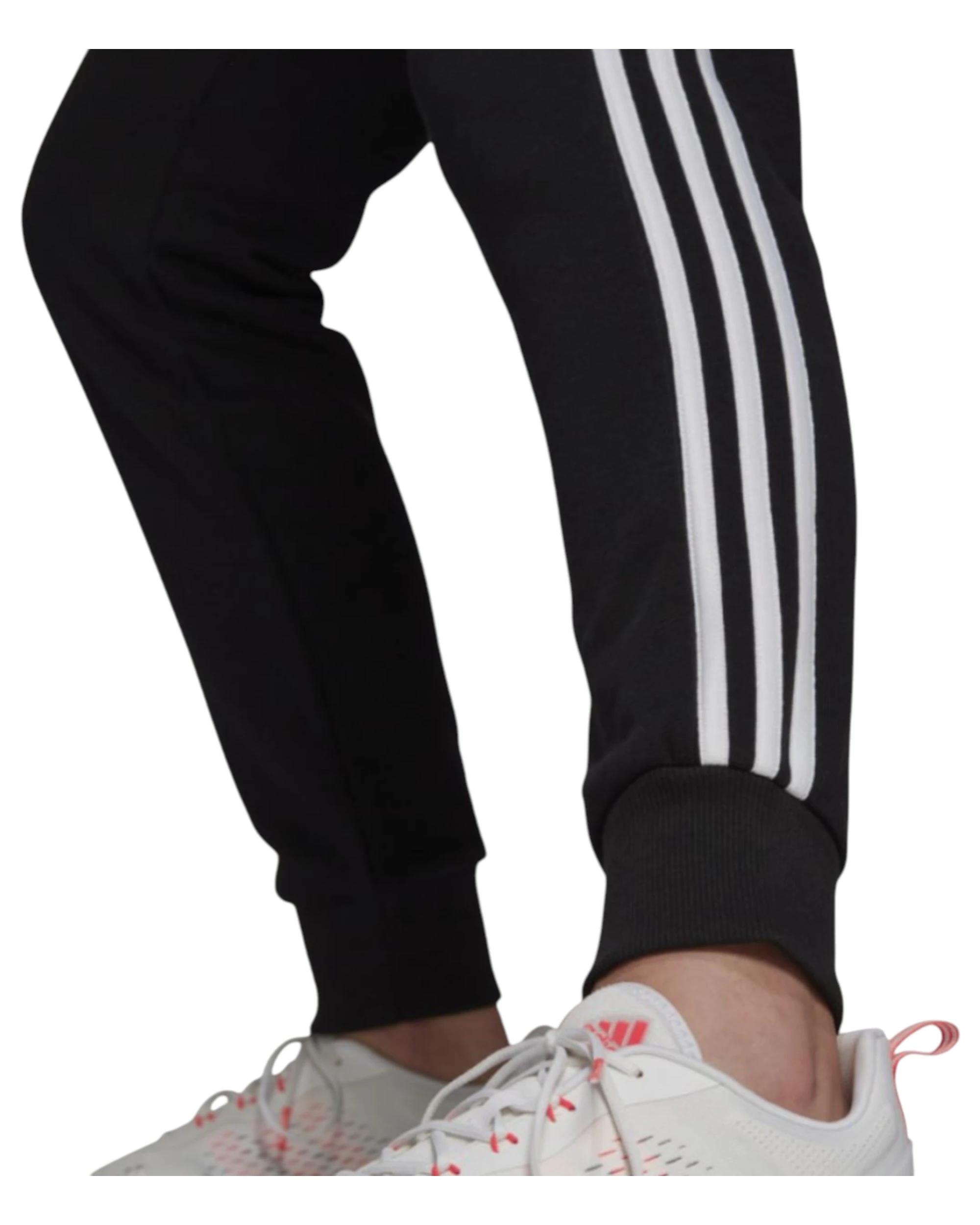 7 Adidas Womens Essentials French Terry Logo 3-Stripes Black/ White Pants BLACK, 7 of 7