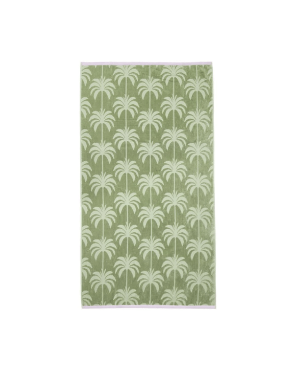 Palm Cotton Beach Towel - Seagrass