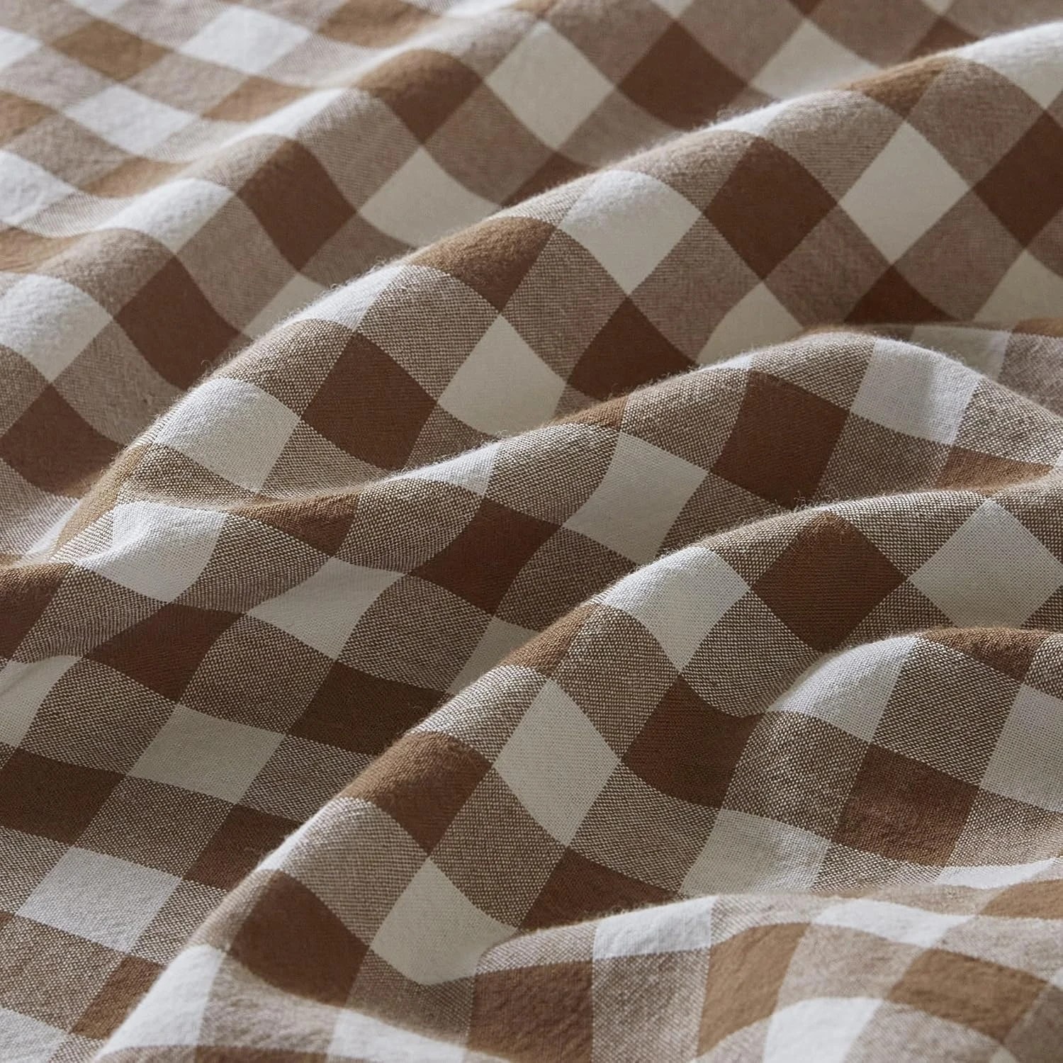 4 Gioia Casa Yarn-Dyed Vintage Washed Cotton Quilt Cover Set - Double Bed - Brown, 4 of 6