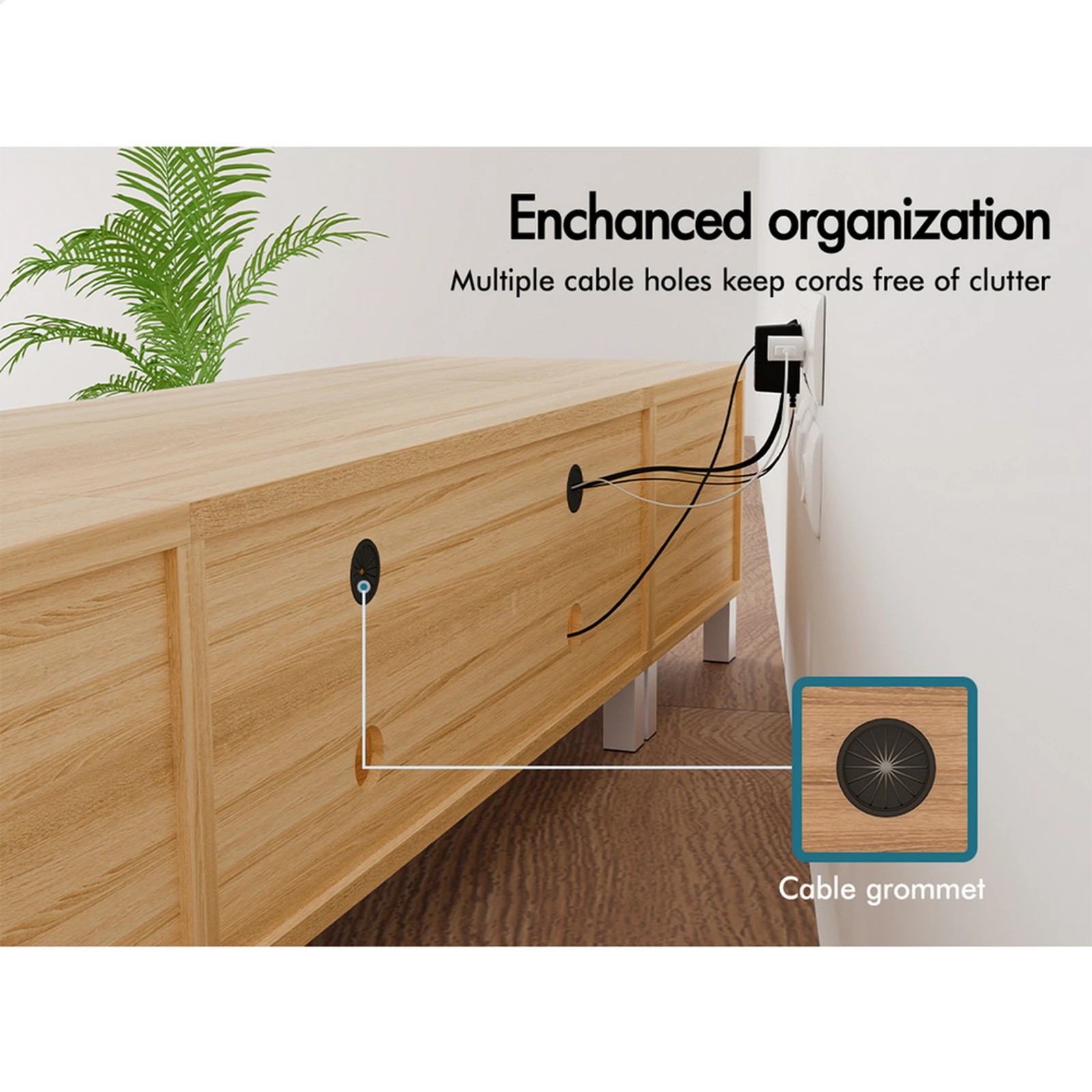 7 Alfordson Entertainment Unit TV Cabinet Stand Storage Drawer 190cm - Wood, 7 of 10