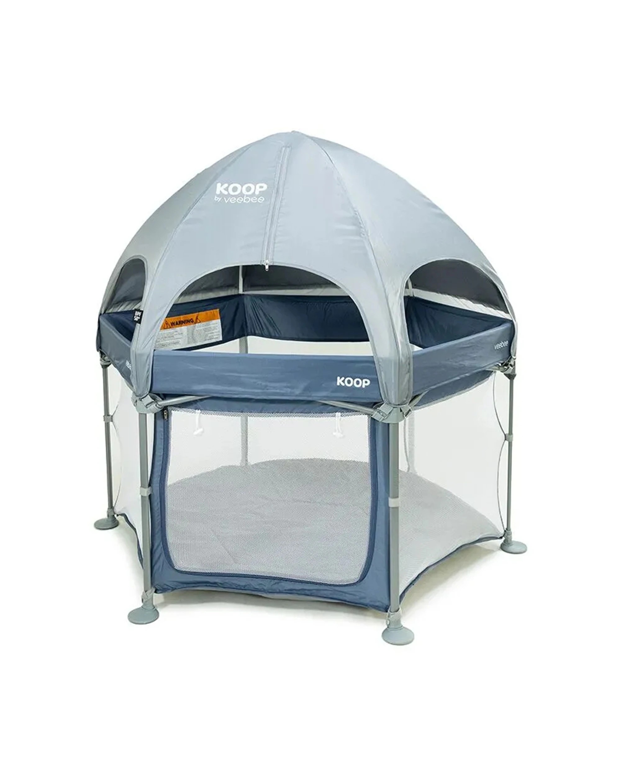1 Vee Bee Koop Kids Indoor Outdoor Play Yard With Carry Bag And Canopy - Blue, 1 of 9