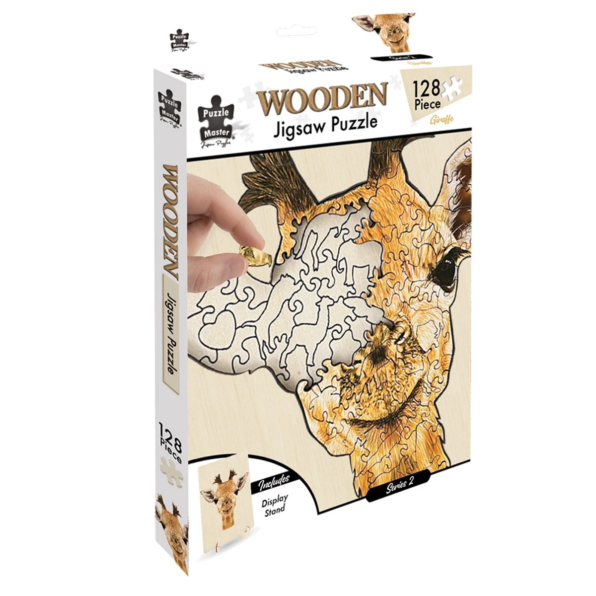 1 Puzzle Master 128 Piece Wooden Jigsaw Puzzle Giraffe, 1 of 9
