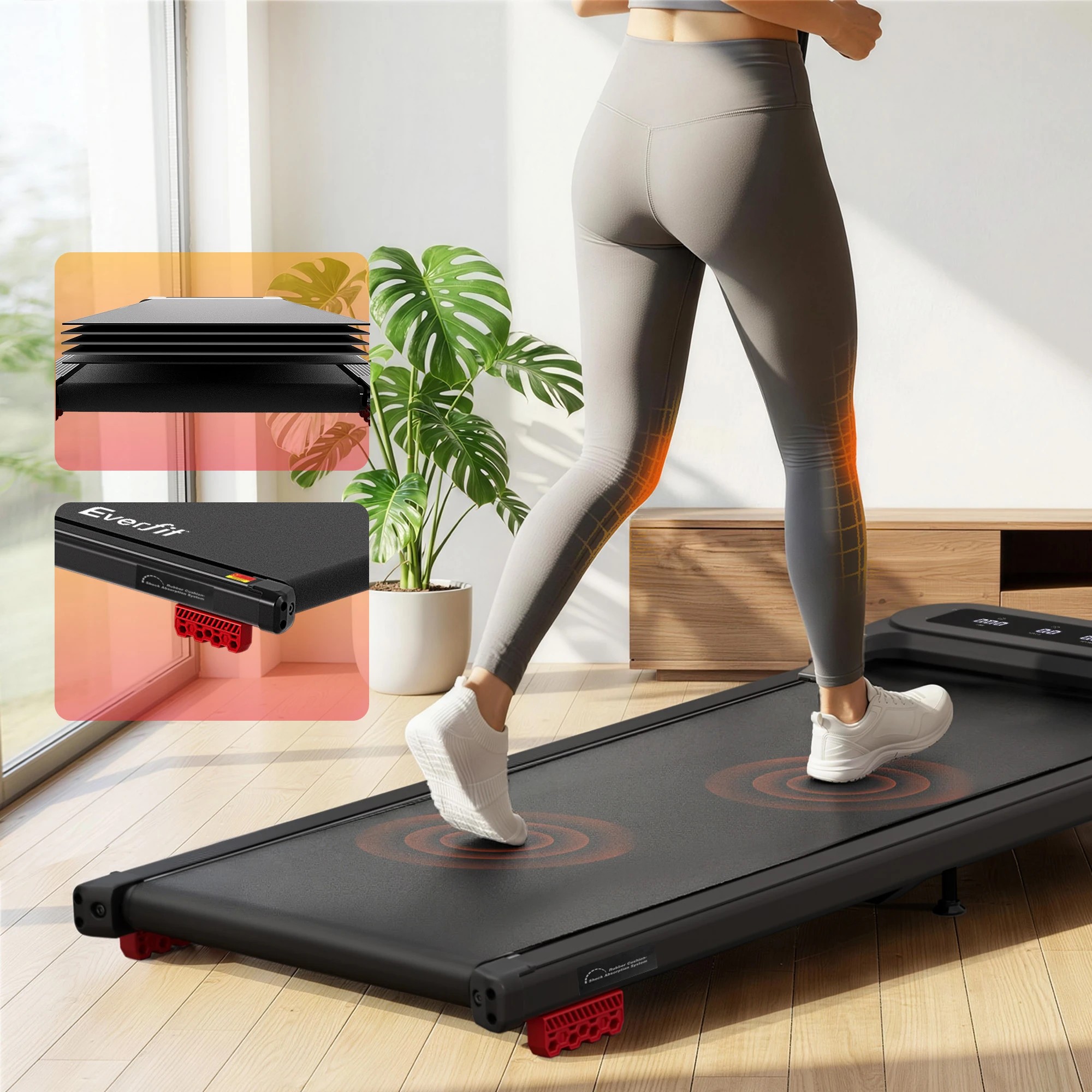 9 Everfit 3 in 1 Treadmill Electric Walking Pad with Incline Under Desk Home Gym, 9 of 10