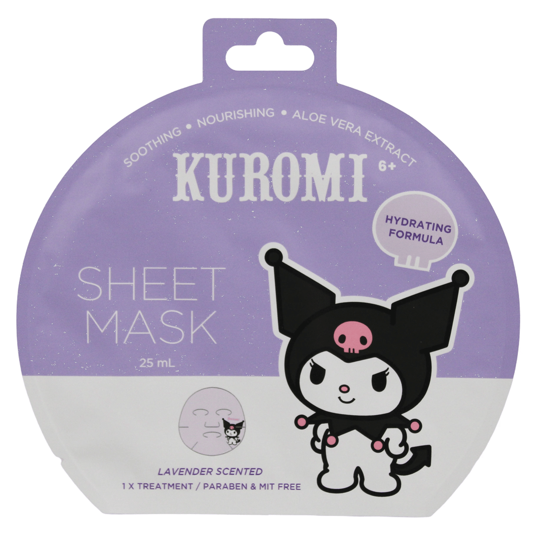 1 Kuromi Sheet Mask 25ml - Lavender Scented, 1 of 2