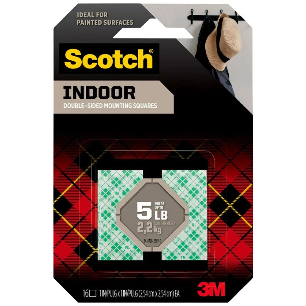 1 Scotch Foam Permanent Mounting Squares 16 Pack, 1 of 6