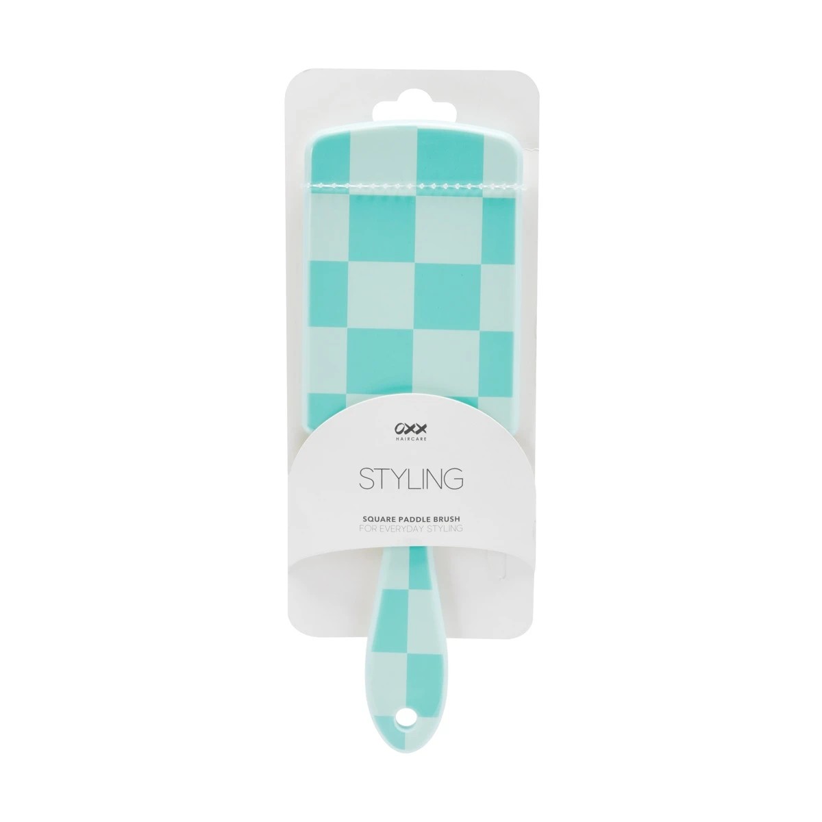 6 OXX Haircare Styling Square Paddle Brush - Mint Check, 6 of 6