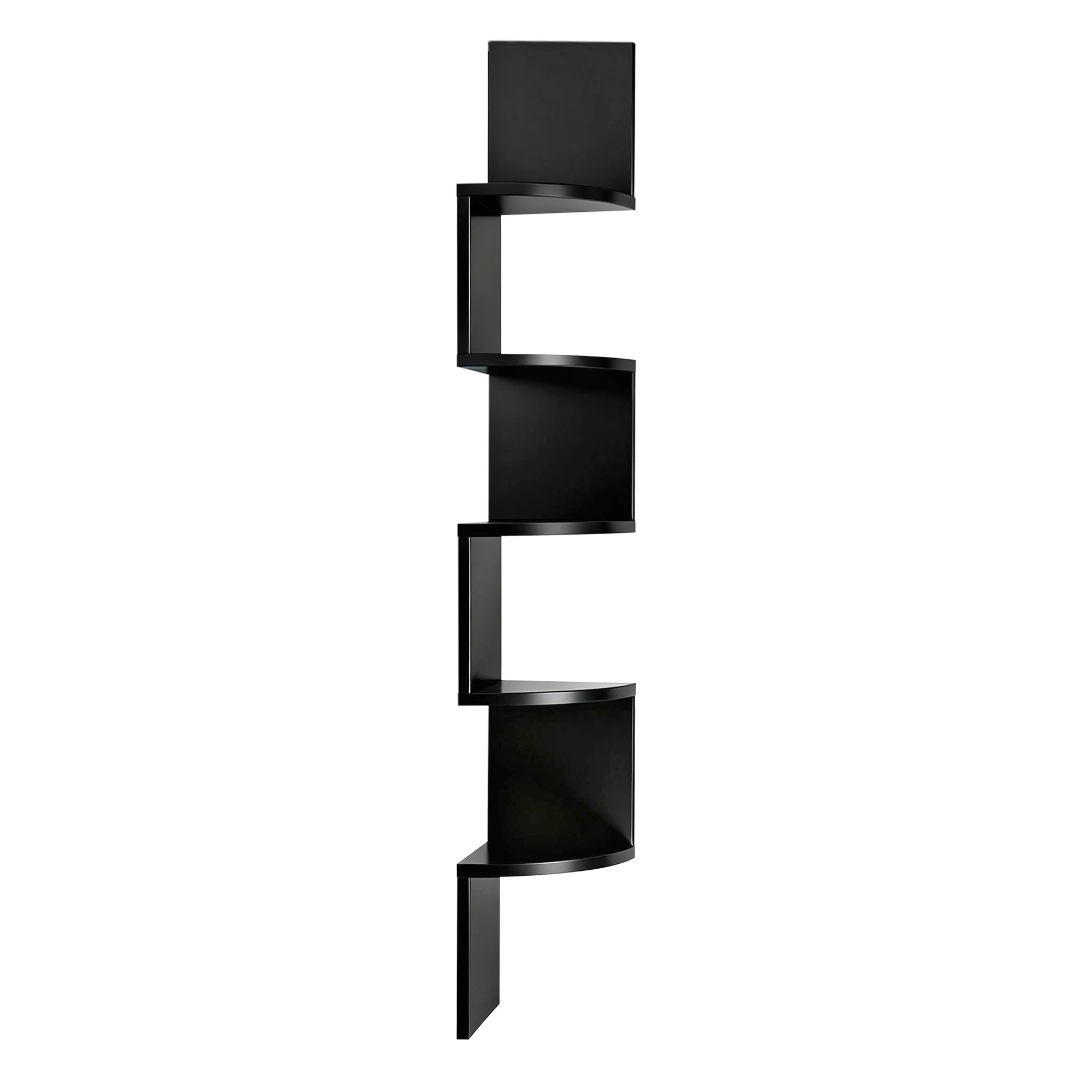 3 Artiss Wall Shelf Bookshelf Corner Floating 5 - Black, 3 of 3