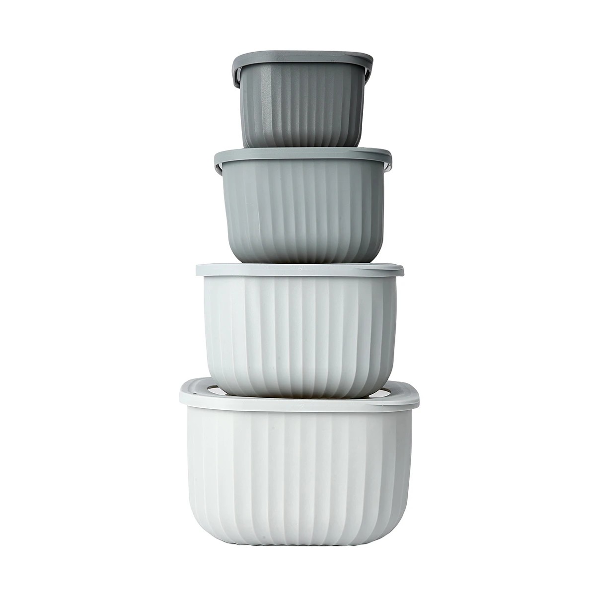 1 4 Piece Square Nested Food Storage Set - Grey, 1 of 10