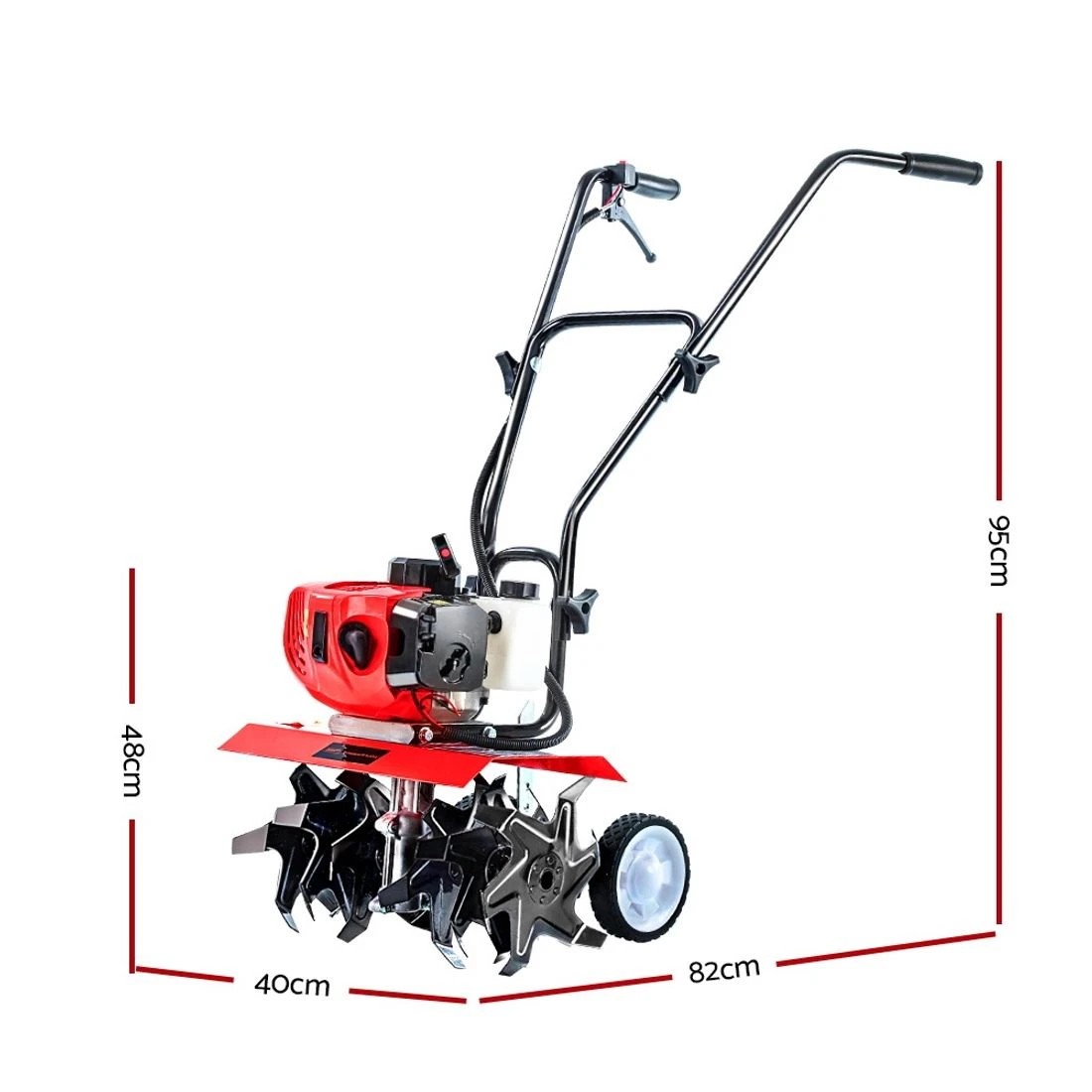 2 Giantz 65CC Tiller Rototiller Garden Cultivator 6 Blades Soil Power Rotary Hoe - Multi, 2 of 7