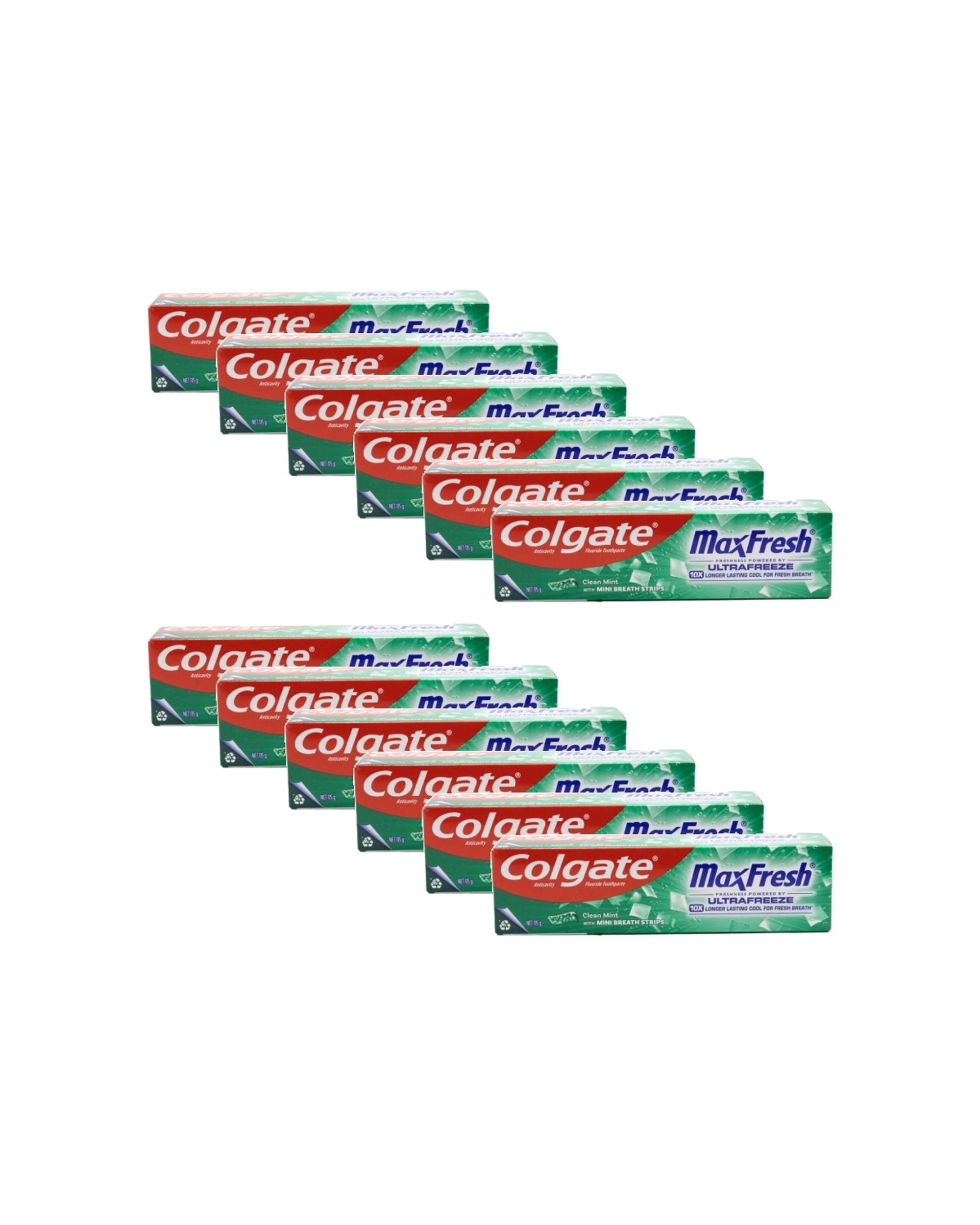 1 Colgate 12PK Toothpaste Max Fresh Ultra Freeze Mini Breath Strips 115g - Multi, 1 of 3
