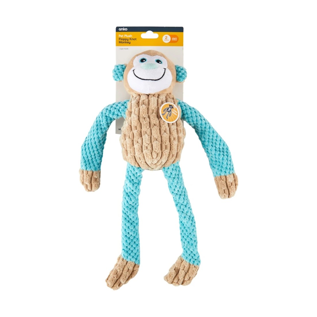 8 Pet Plush Floppy Knots - Monkey, 8 of 8