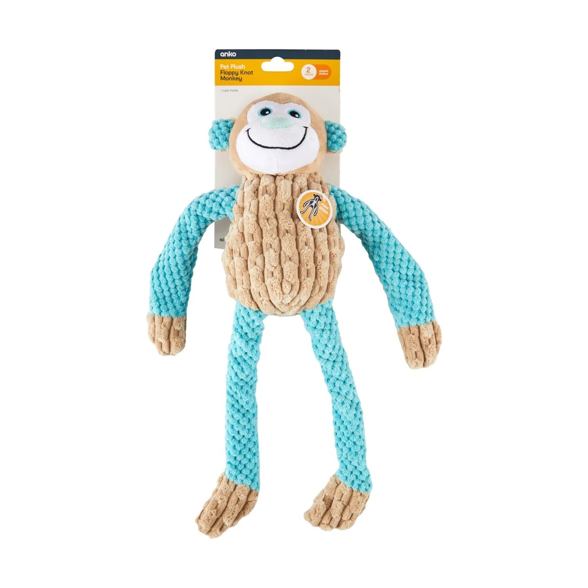 8 Pet Plush Floppy Knots - Monkey, 8 of 8