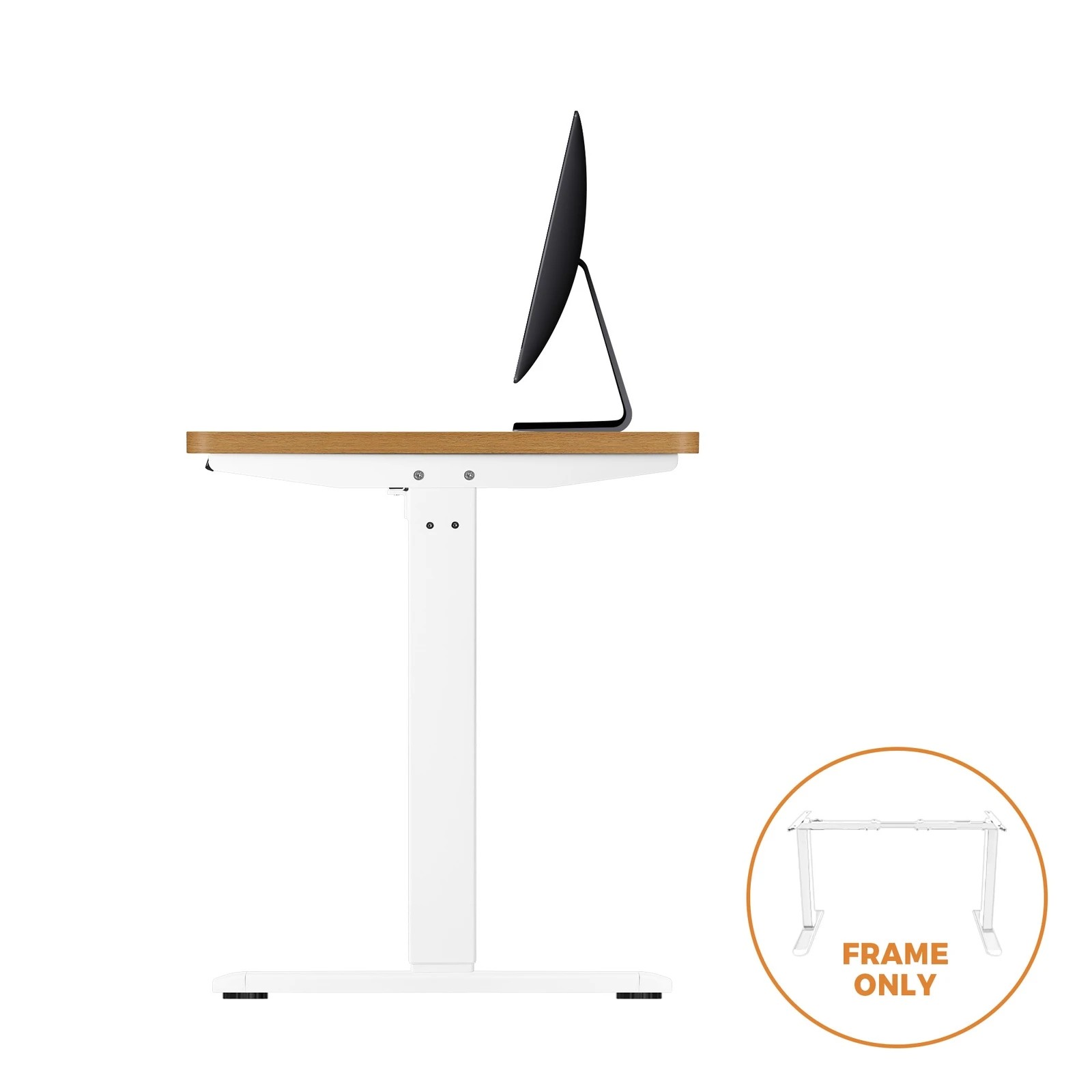 3 Oikiture Standing Desk Leg Frame Single Motor
 - White, 3 of 4
