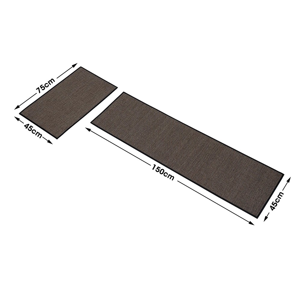 2 ZUNI 2PCS Kitchen Mats Non Slip Anti Fatigue Door Rugs Floor Mat - Black, 2 of 3