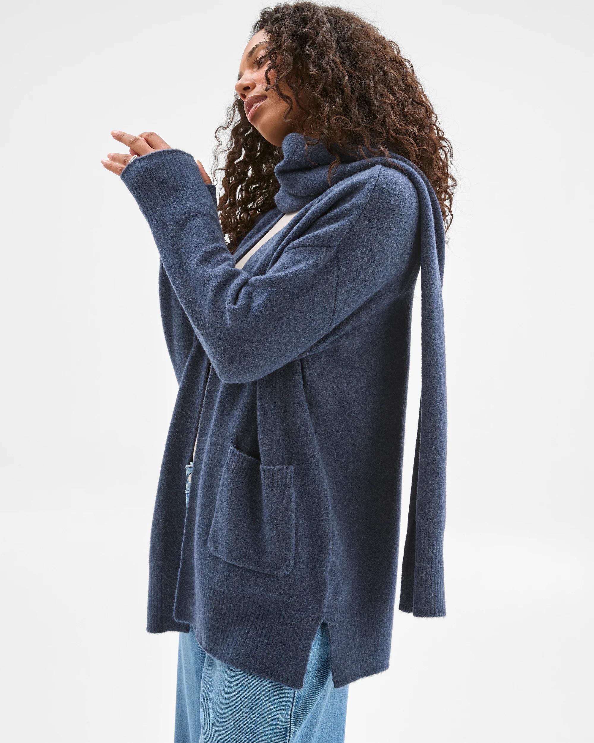 5 Target Woman Supersoft Edge To Edge Cardigan NAVY MARLE, 5 of 6