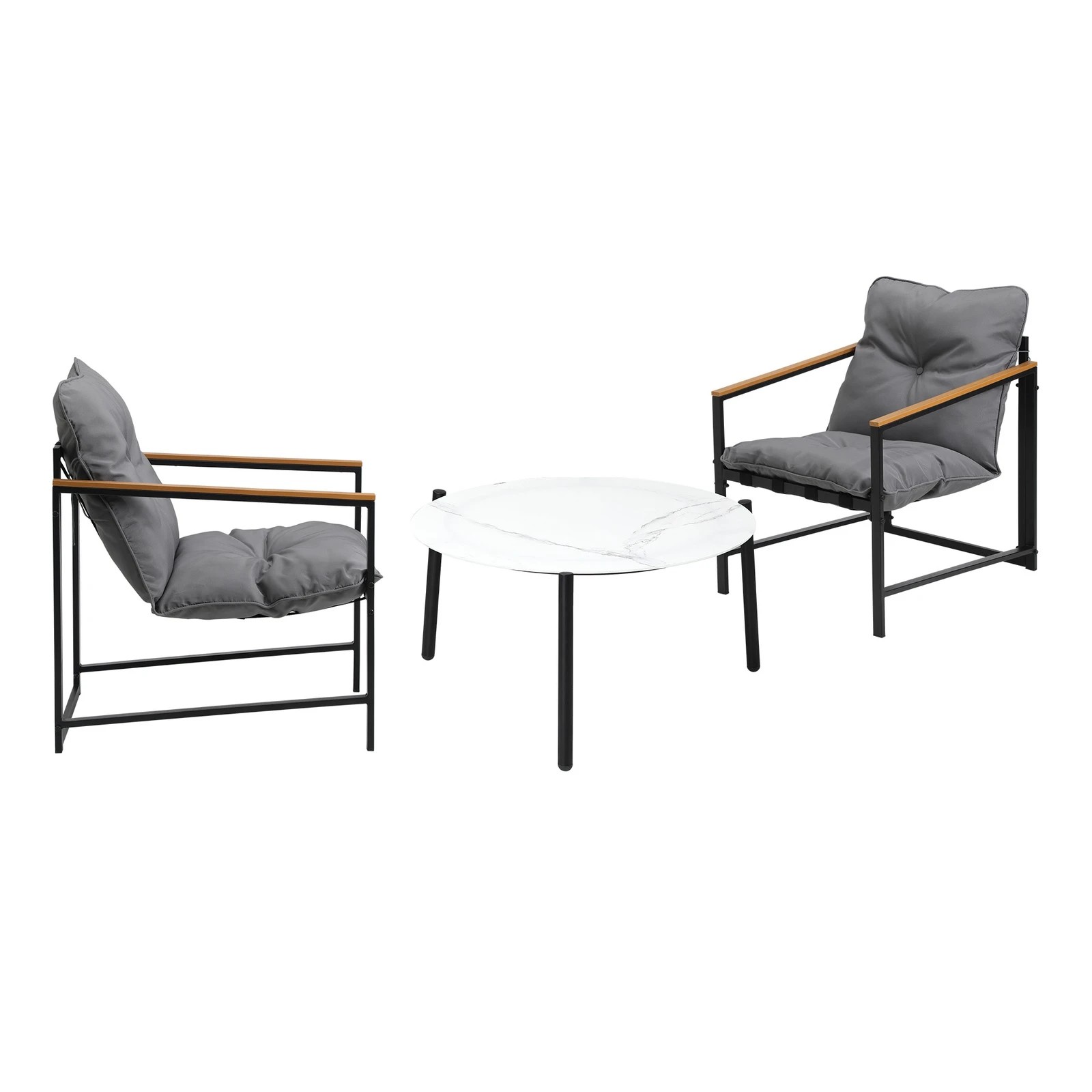 5 Livsip 3pc Outdoor Patio Furniture Set Bistro Sets 70cm Round Marble Table
 - Multi, 5 of 10