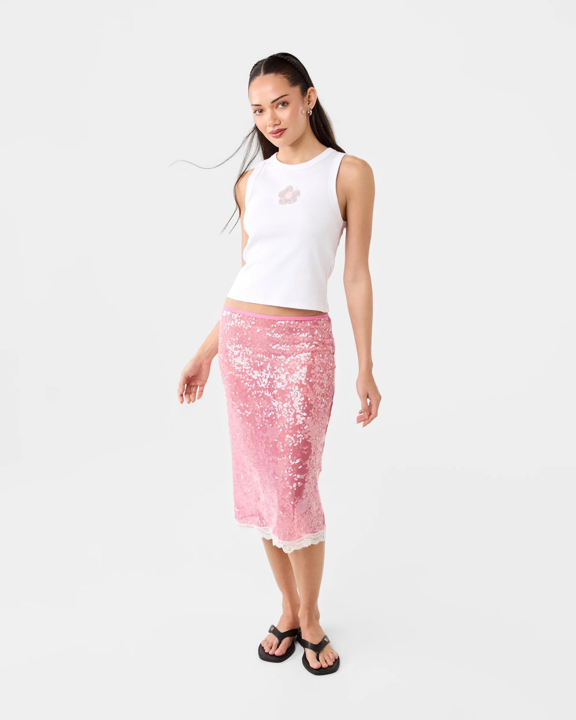 2 Sleeveless Bead Detail Tank Flower Gem, 2 of 6