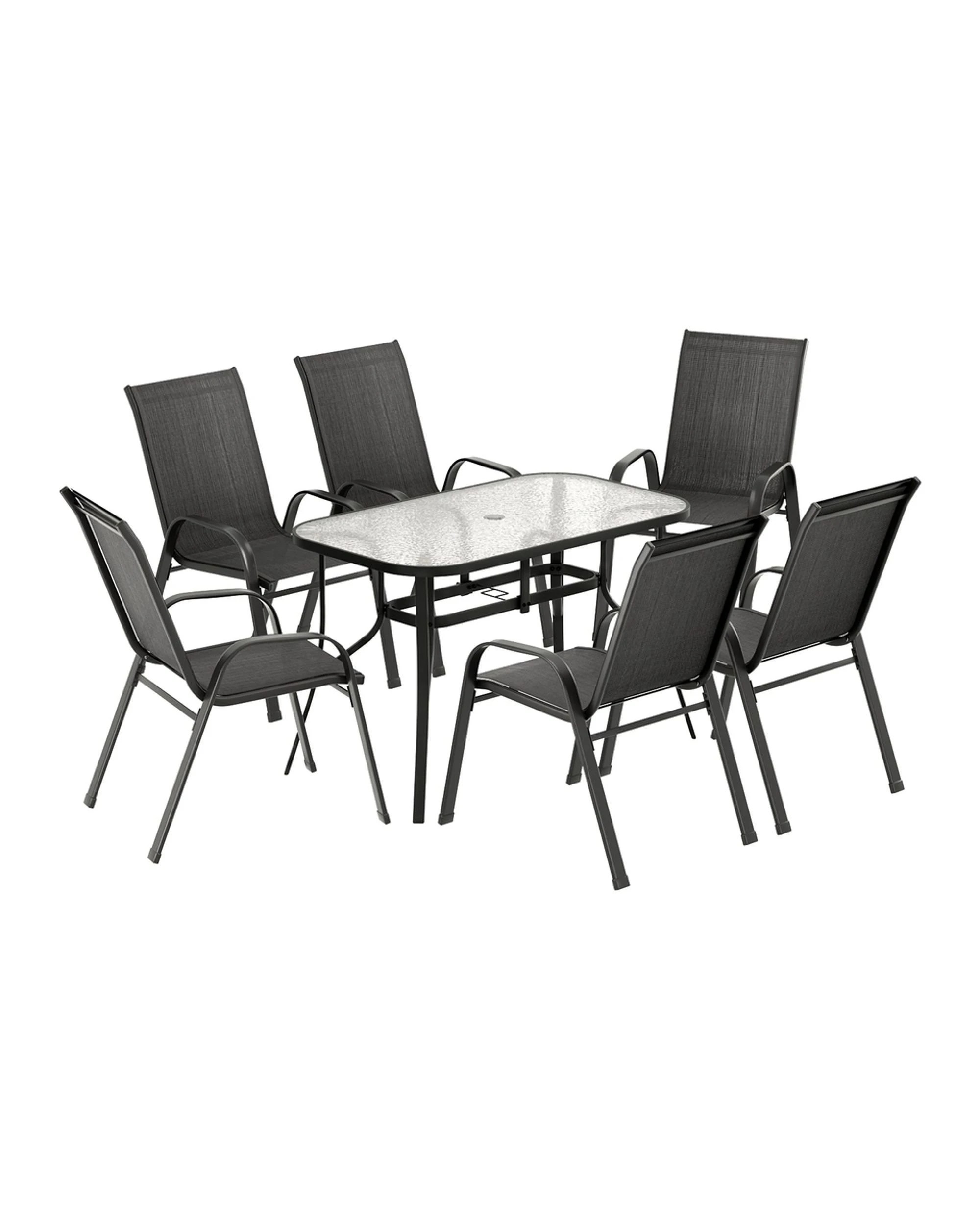 2 Gardeon 7pc Outdoor Dining Set Table And Chairs
 - Black, 2 of 3