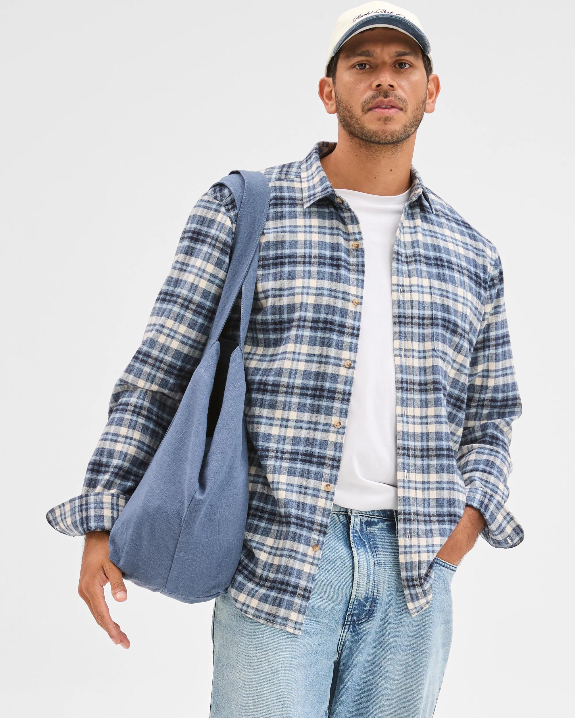 1 Target Australian Cotton Long Sleeve Flannelette Shirt BLUE, 1 of 7