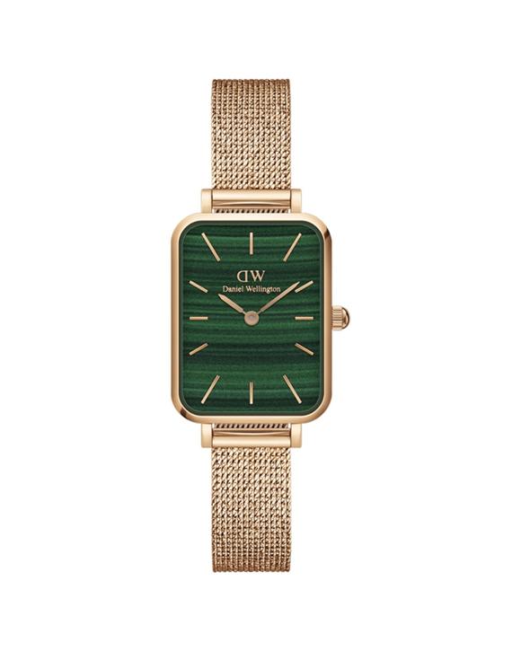 Daniel Wellington Quadro 20x26mm Rose Gold Stainless Steel Green Dial Watch