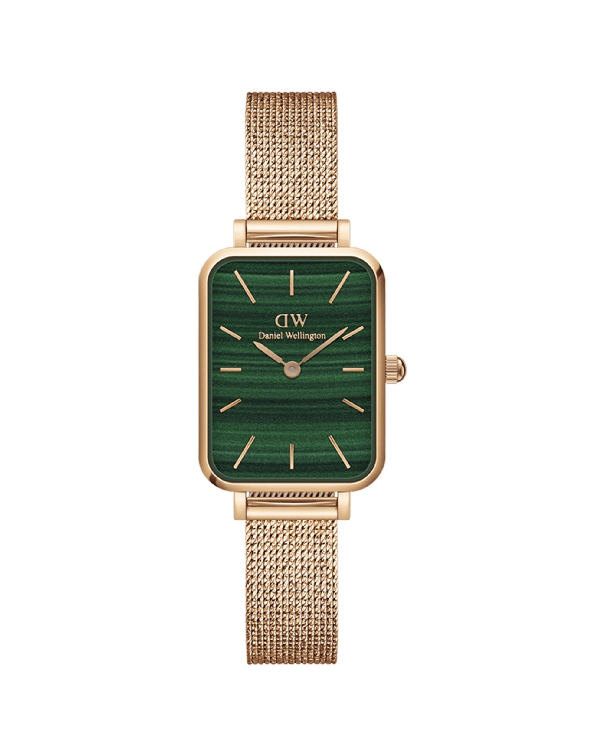 1 Daniel Wellington Quadro 20x26mm Rose Gold Stainless Steel Green Dial Watch, 1 of 4