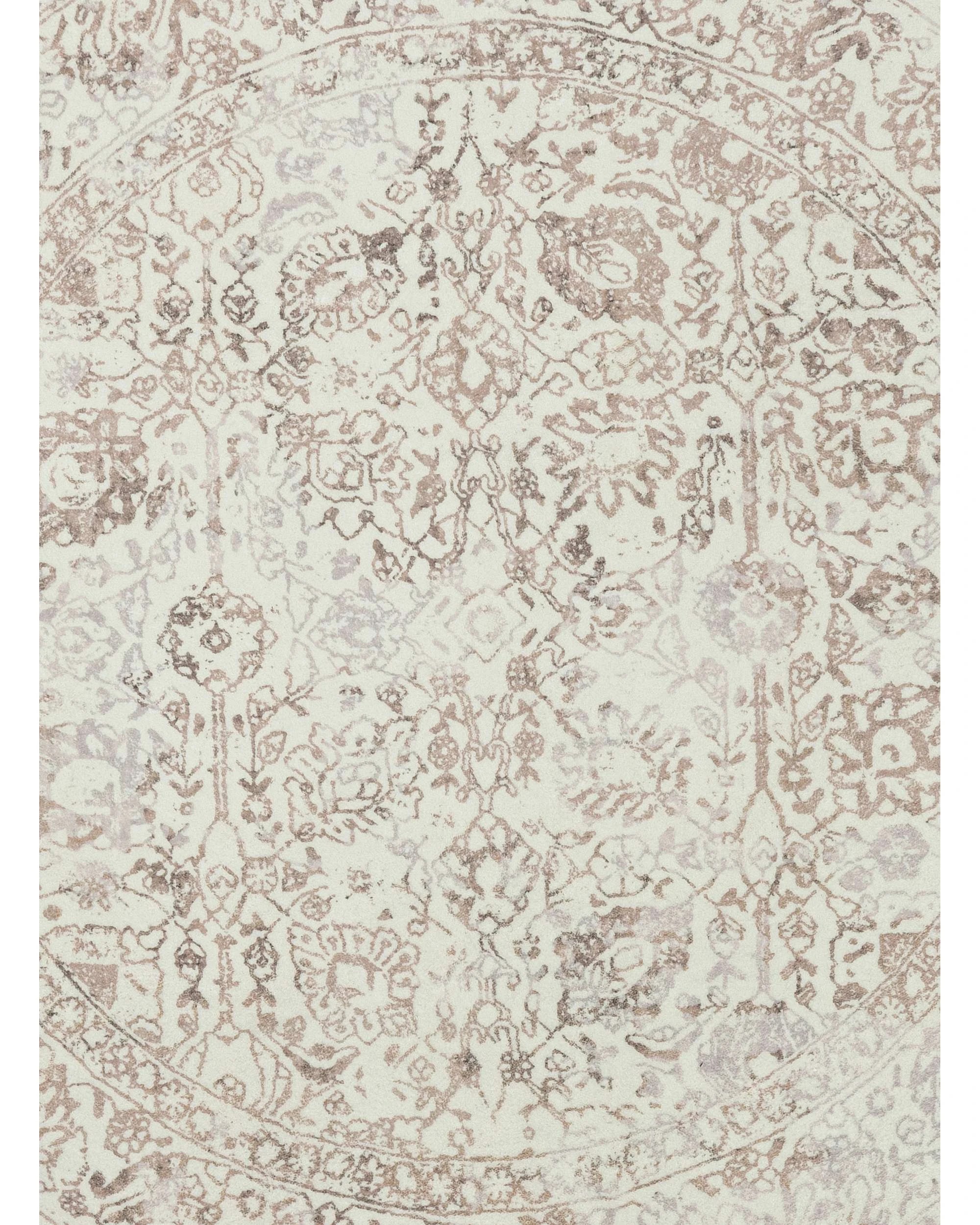 4 Loopsie Jaya Floral Washable Round Rug-240cm x 240cm - White, 4 of 5