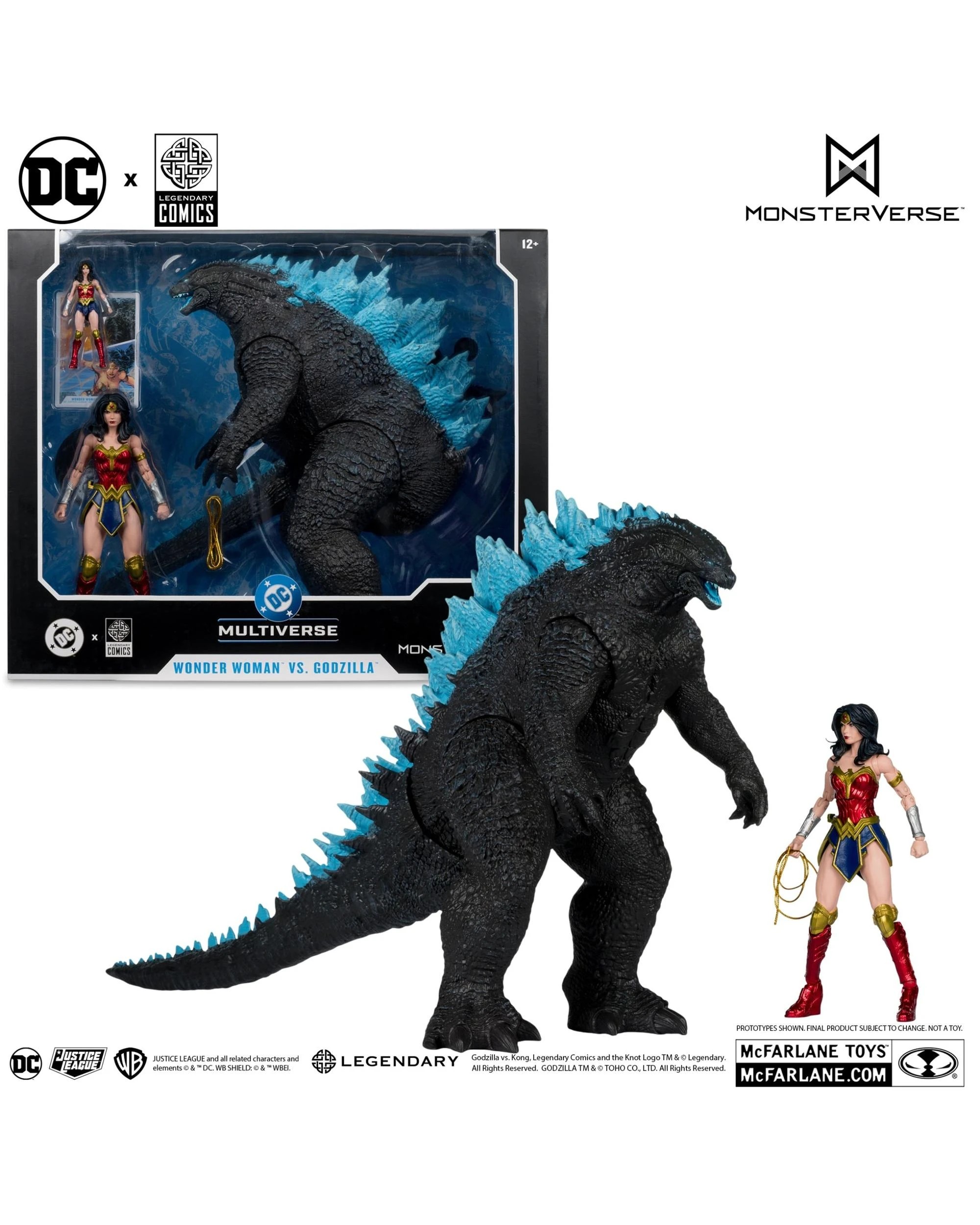 2 DC Multiverse Wonder Women vs Godzilla - JLA vs Godzilla vs Kong -  Action Figure 2 Pack, 2 of 9