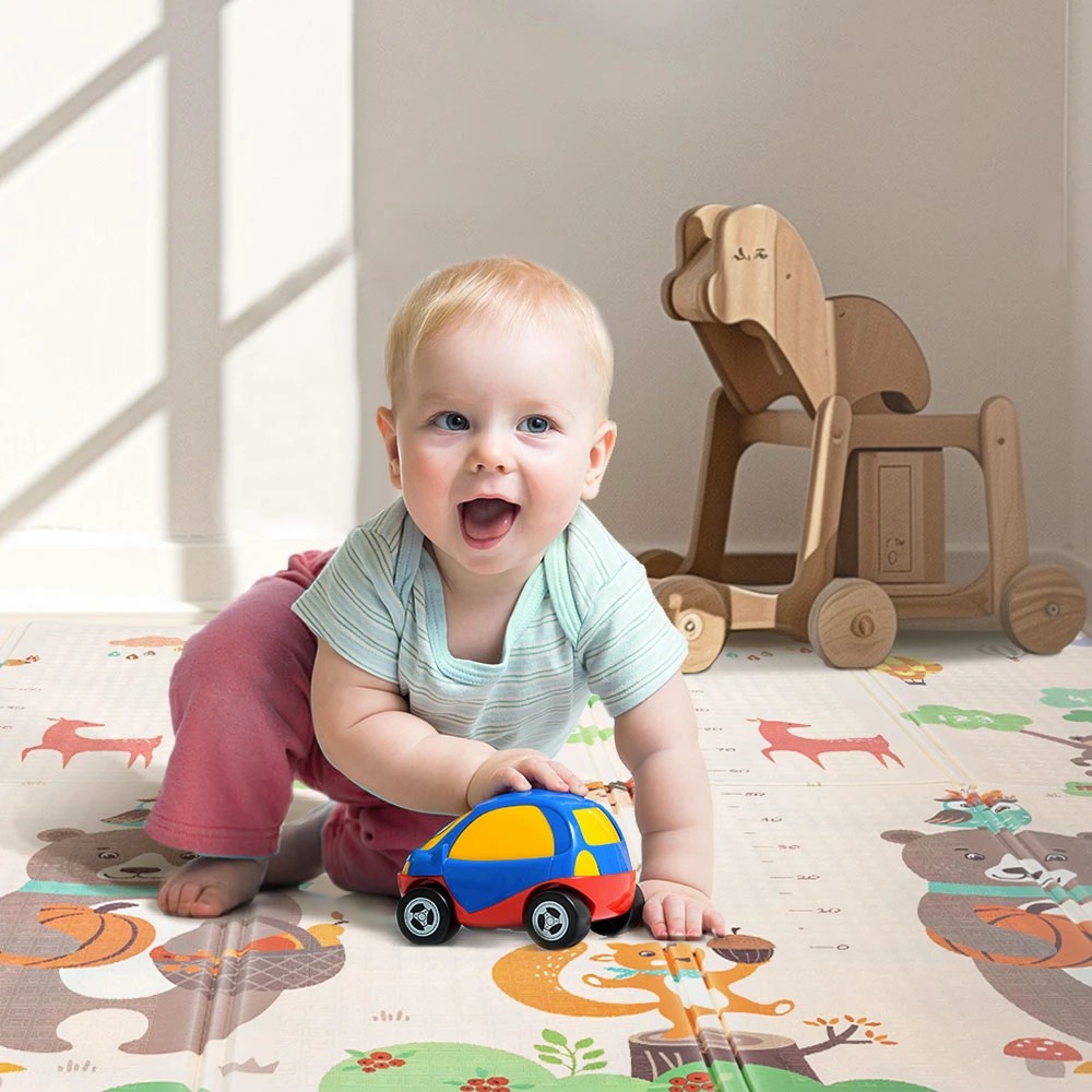 3 Playpals Kid Play Mat Baby Crawling XPE Foam Double Folding Pad Non-slip Carpet - Multi, 3 of 3