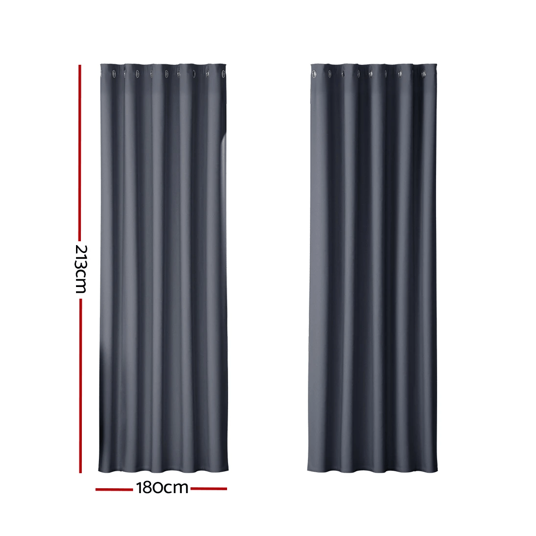 2 Artiss 2X Blockout Curtains Eyelet 180x213cm - Black, 2 of 6