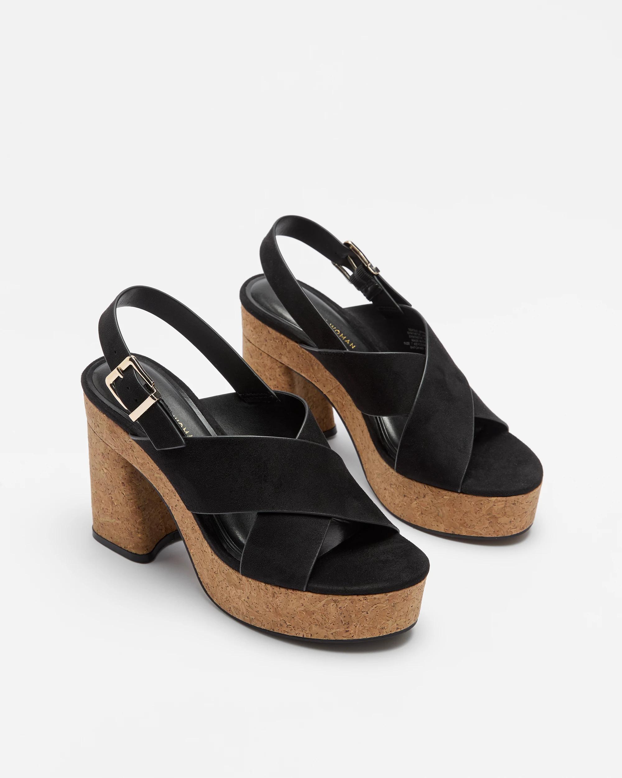 3 Target Woman Pippa Women's Platform Heel - Neutral, 11cm Block Heel BLACK NUBUCK-LIKE, 3 of 4