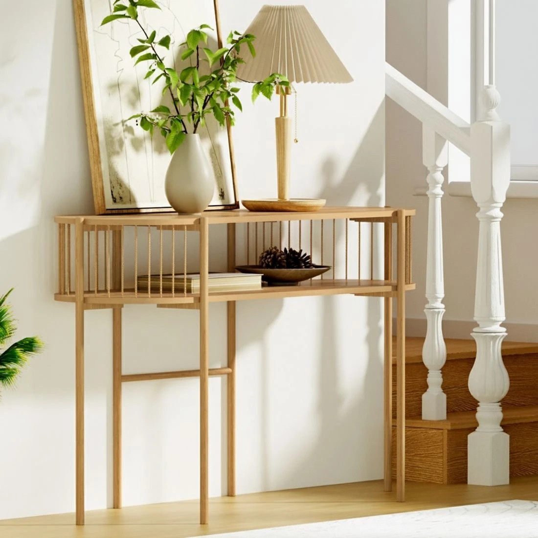 4 Artiss Console Table 124CM - Natural, 4 of 6